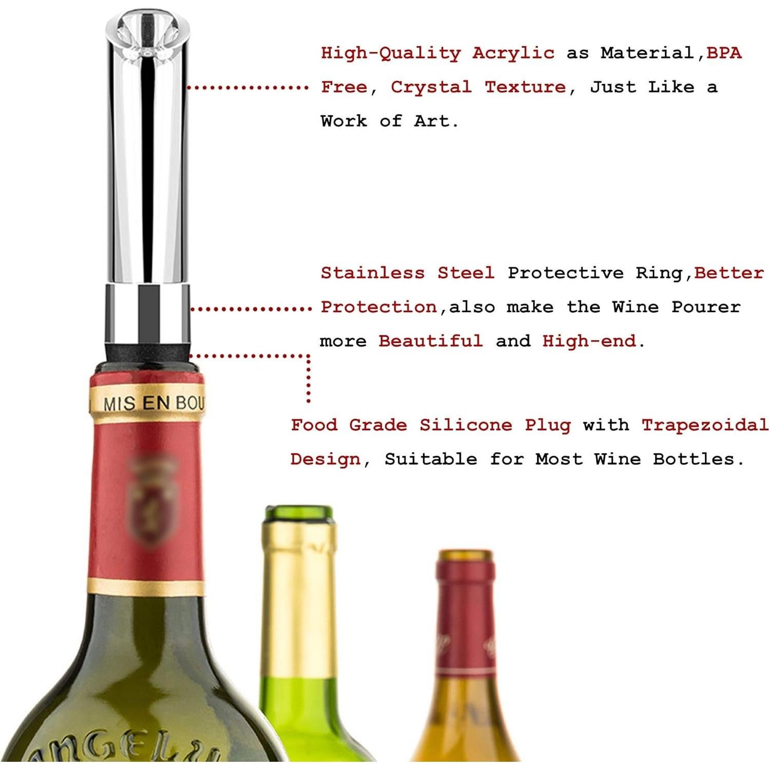 Aireador de Vino ZORTUNG Tubo de Acero Inoxidable 17cm