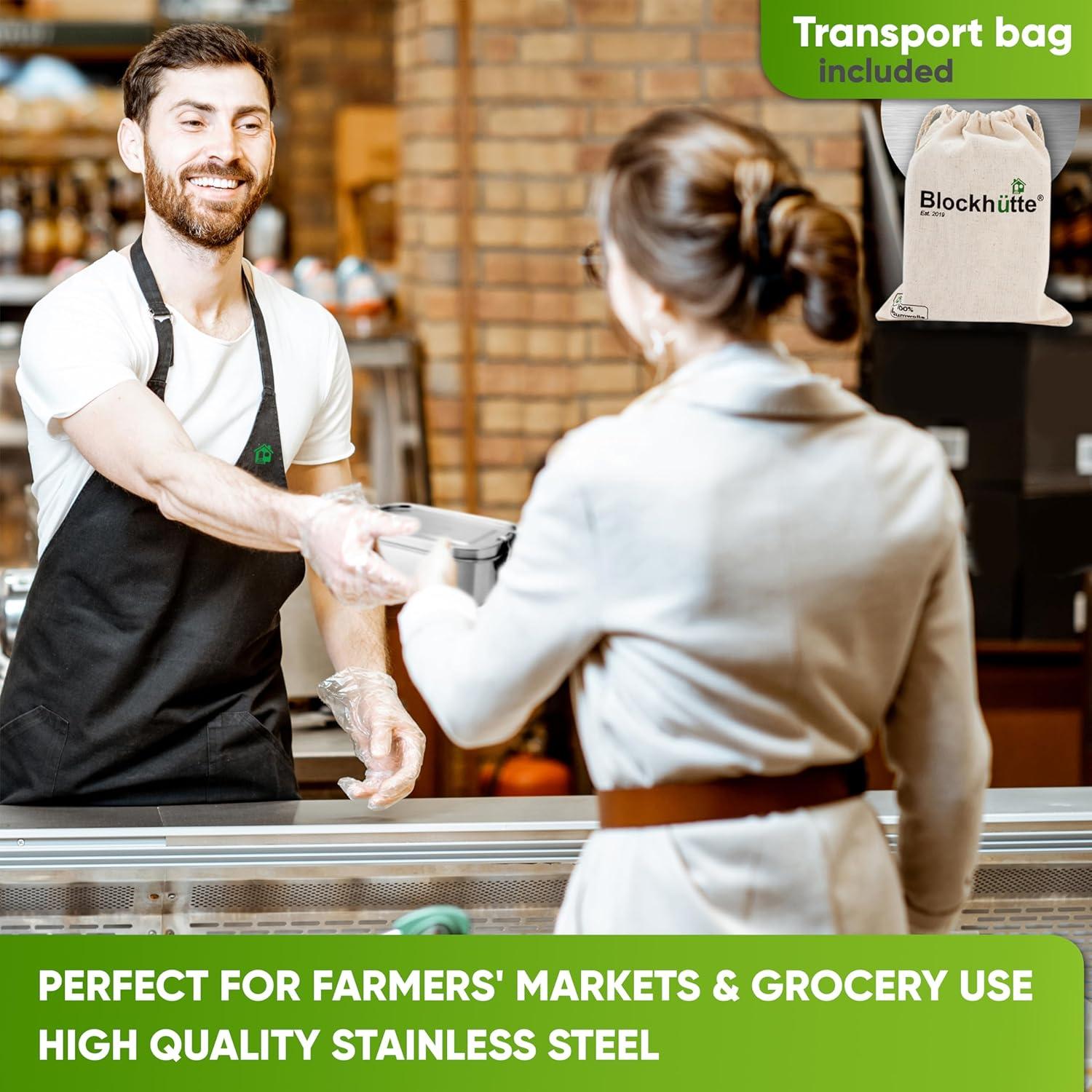 Caja de Almuerzo de Acero Inoxidable Blockhütte 800ml 3 Compartimentos