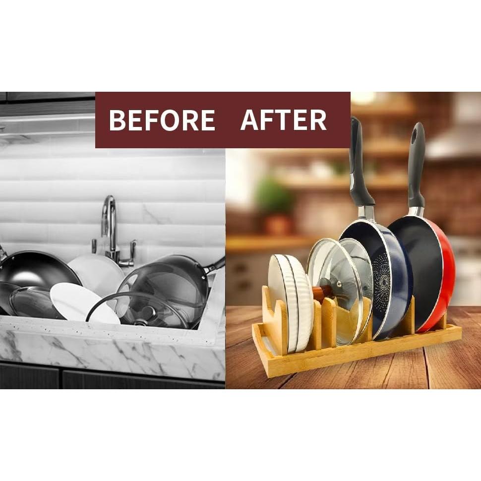 Organizador de Tapa de Olla Pozmrtsr Negro Ajustable 3 Estantes