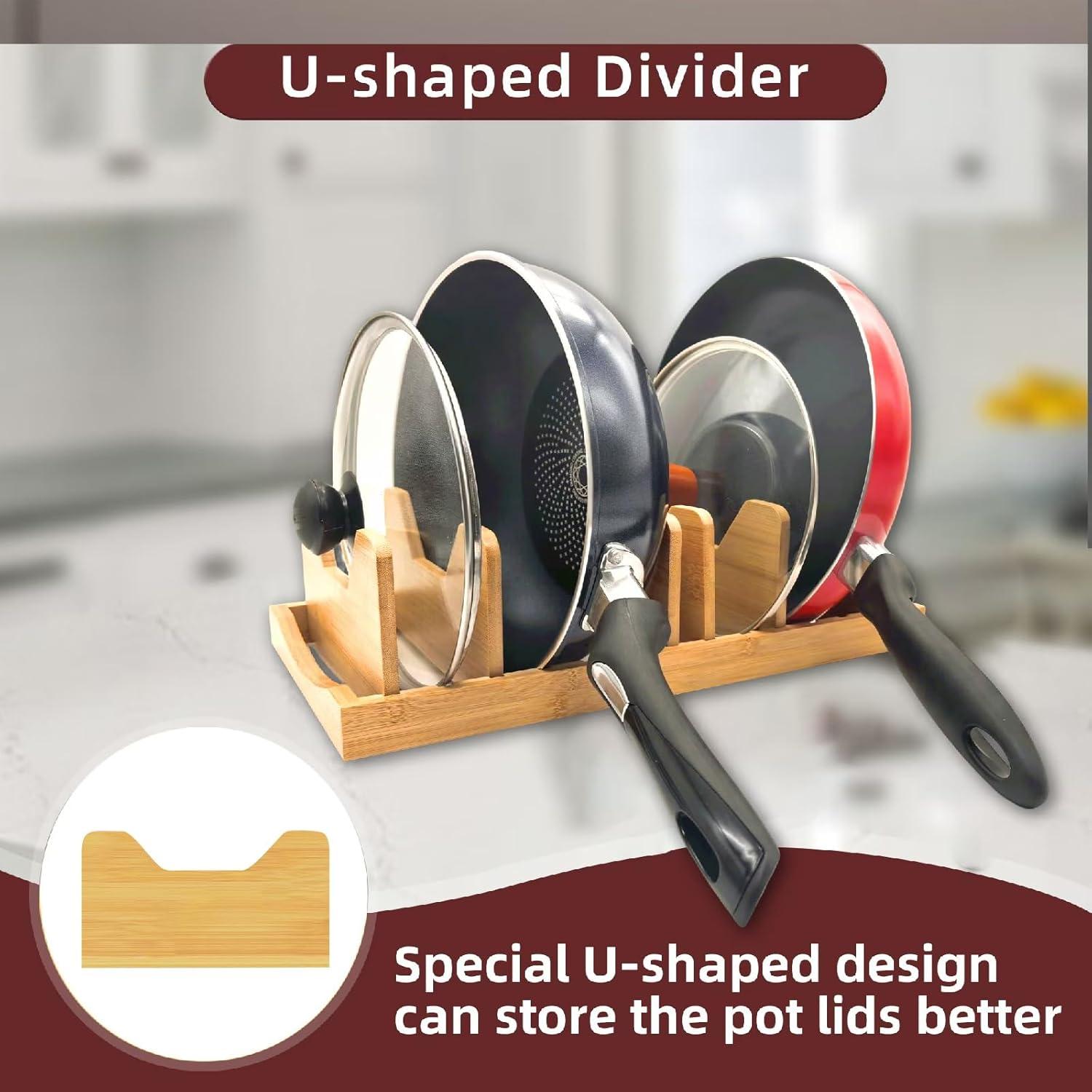 Organizador de Tapa de Olla Pozmrtsr Negro Ajustable 3 Estantes