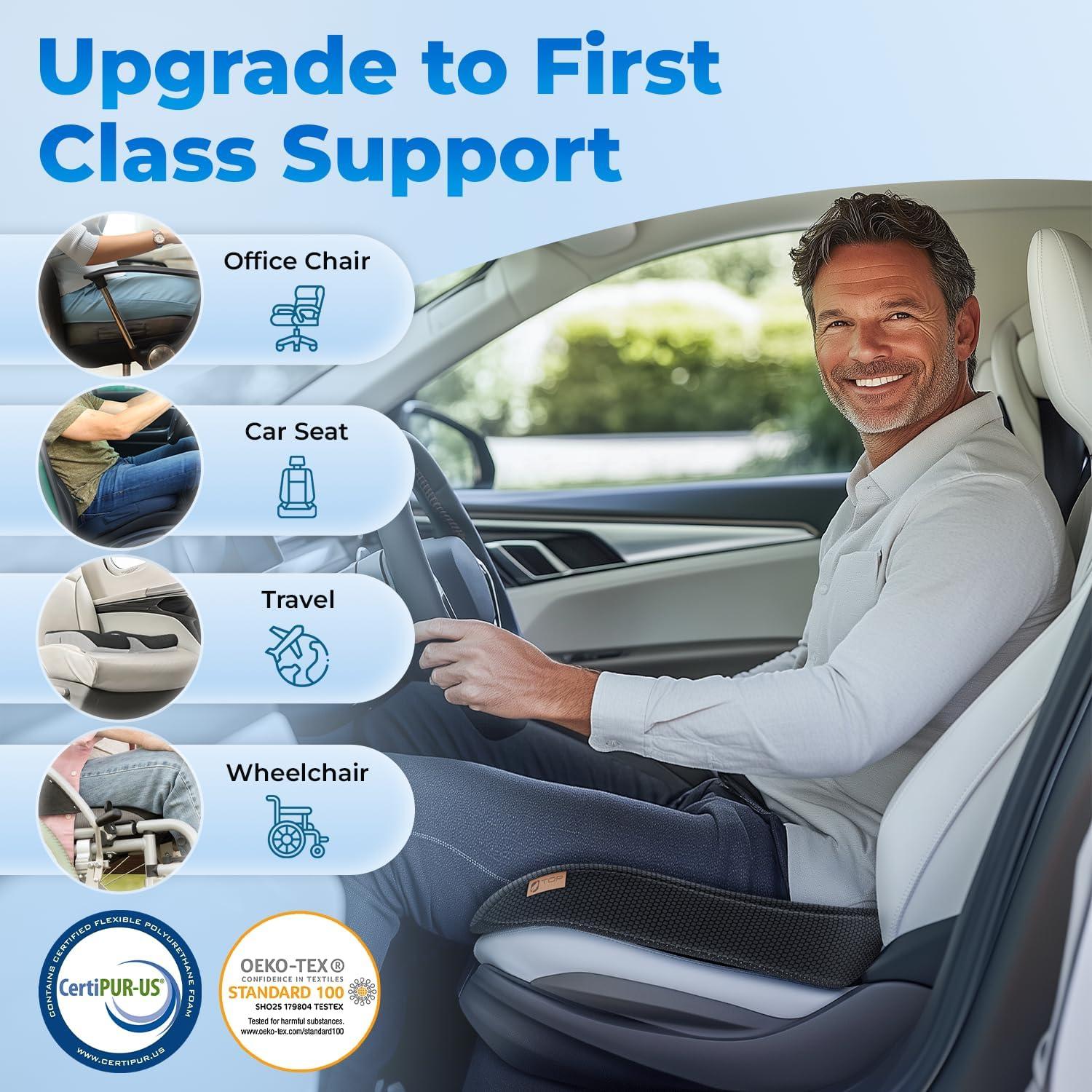 Cojín de Asiento Ergonomico TOP COMFORT con Gel y Espuma Viscoelástica