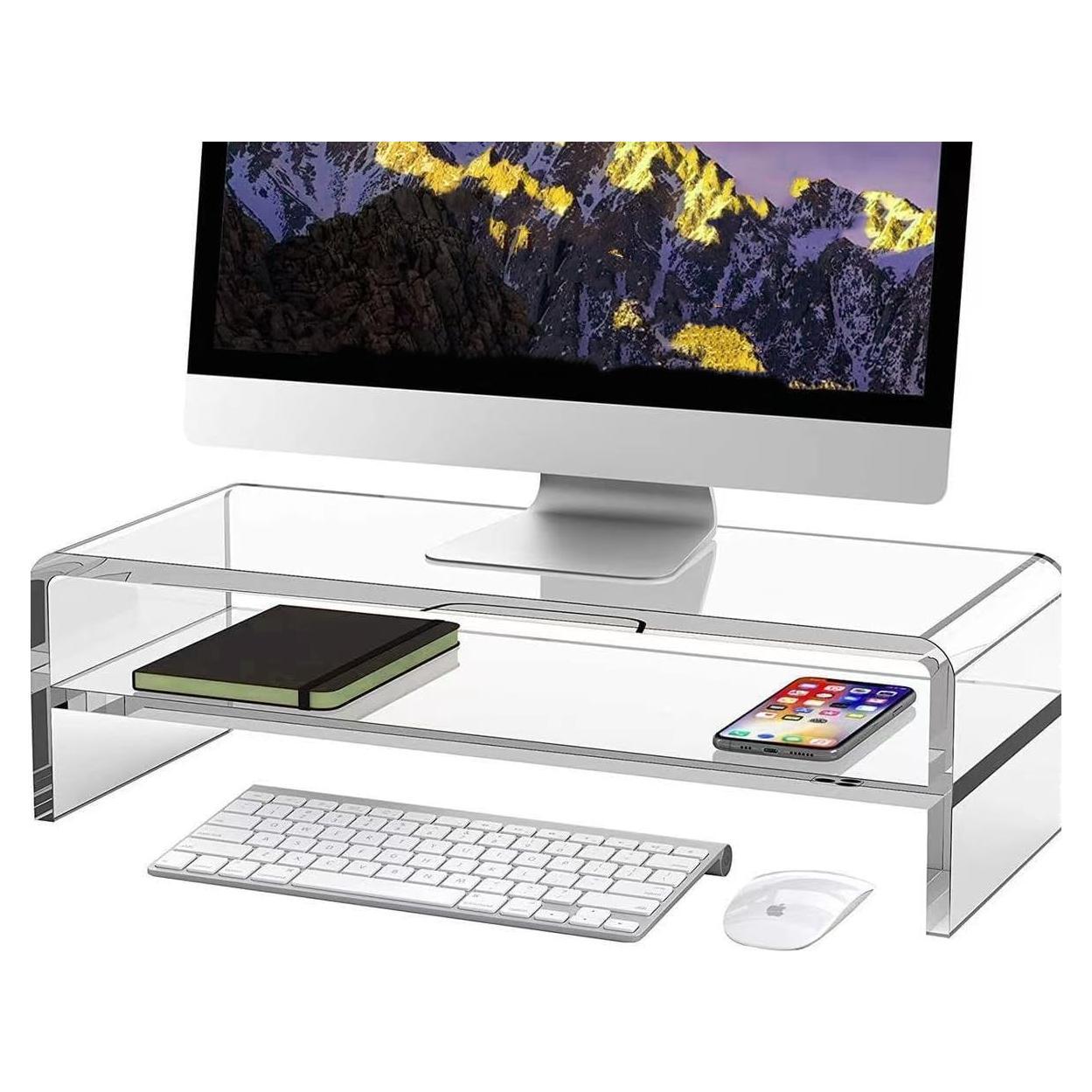 Soporte de Monitor Acrílico Wymexen 2 Niveles 40.6x20.3 cm