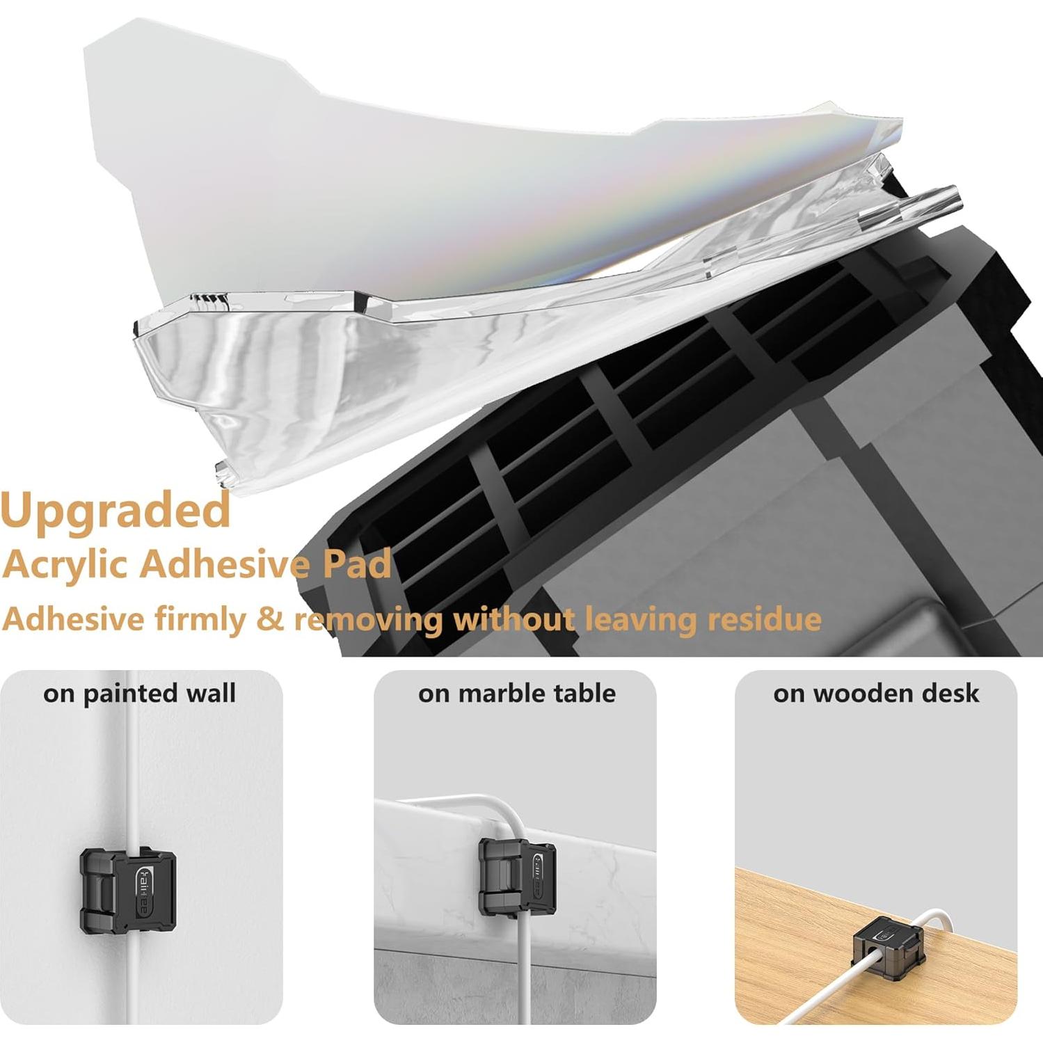 Organizador de Cables Adhesivo Kailfee - 6 Clips Magnéticos