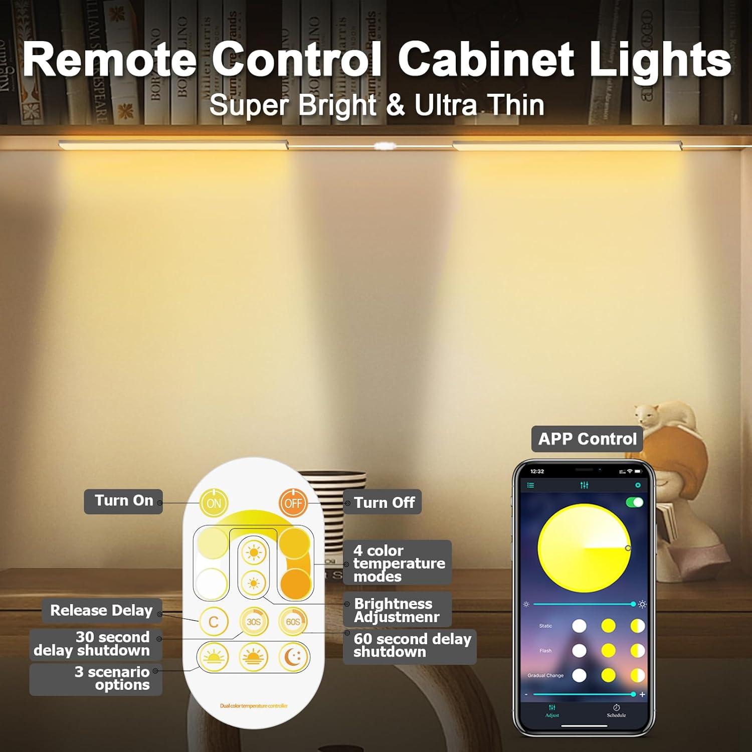 Luces LED Bajo Gabinete Daymeet 12" Ultra Finas 2 Pcs