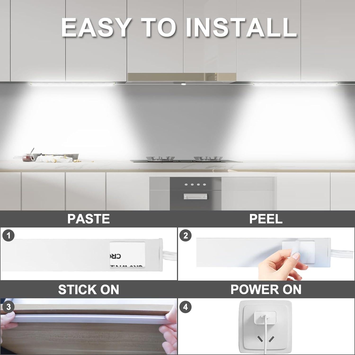 Luces LED Bajo Gabinete Daymeet 12" Ultra Finas 2 Pcs