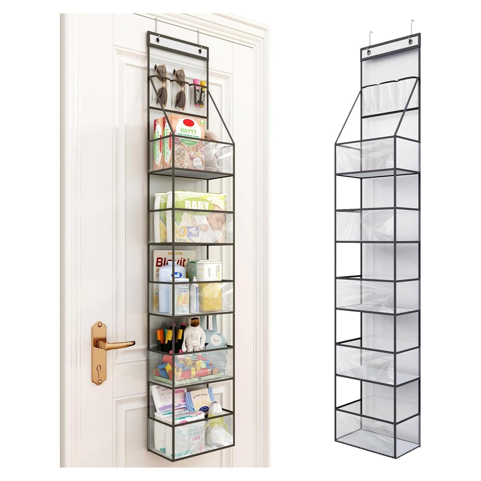 Organizador Colgante de 6 Estantes Fixwal Gris PVC Transparente