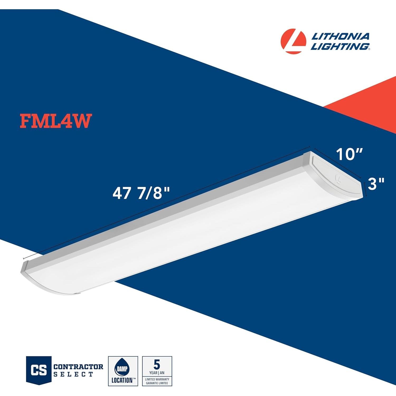 Luz de Techo LED Lithonia 4 Pies 5000LM 4000K Regulable