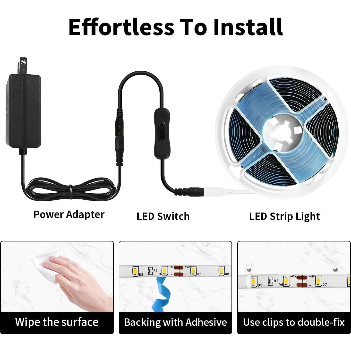 Tira LED Flexible 5M iNextStation 12V 300 LEDs Blanca