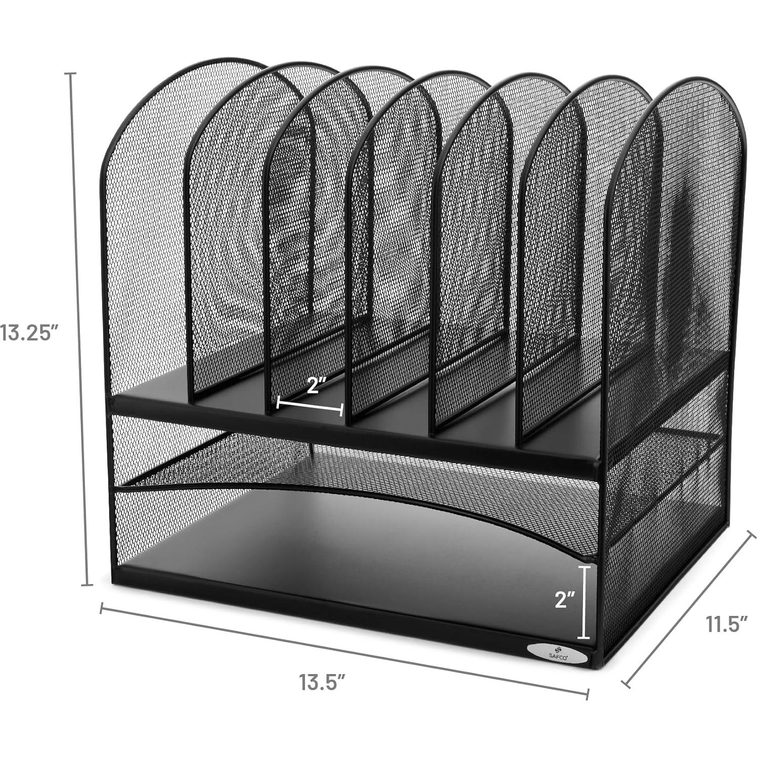 Organizador de Escritorio Safco Onyx, 2 Bandejas y 6 Compartimentos