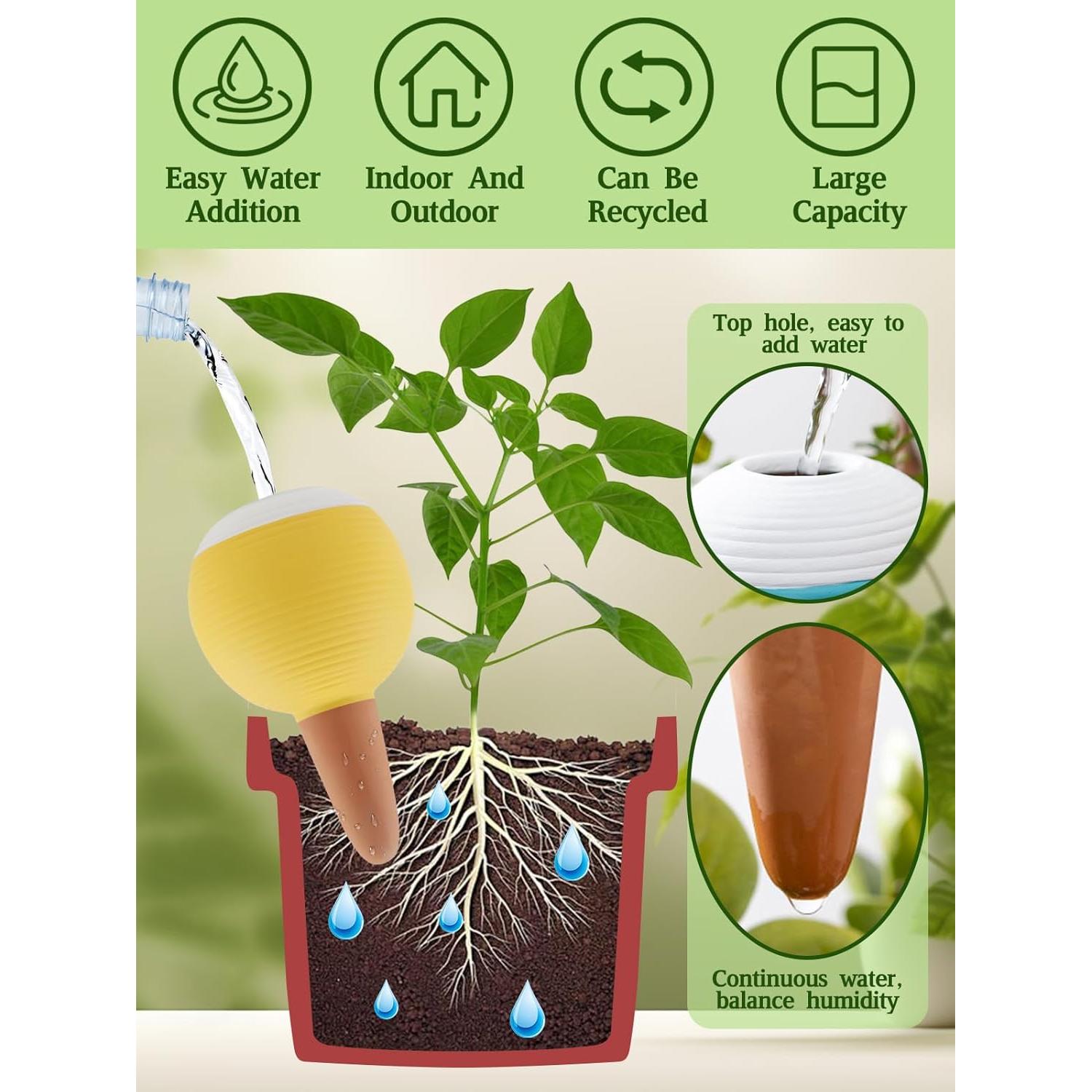 4 Esferas de Riego Automático Kalolary 430ml Terracota