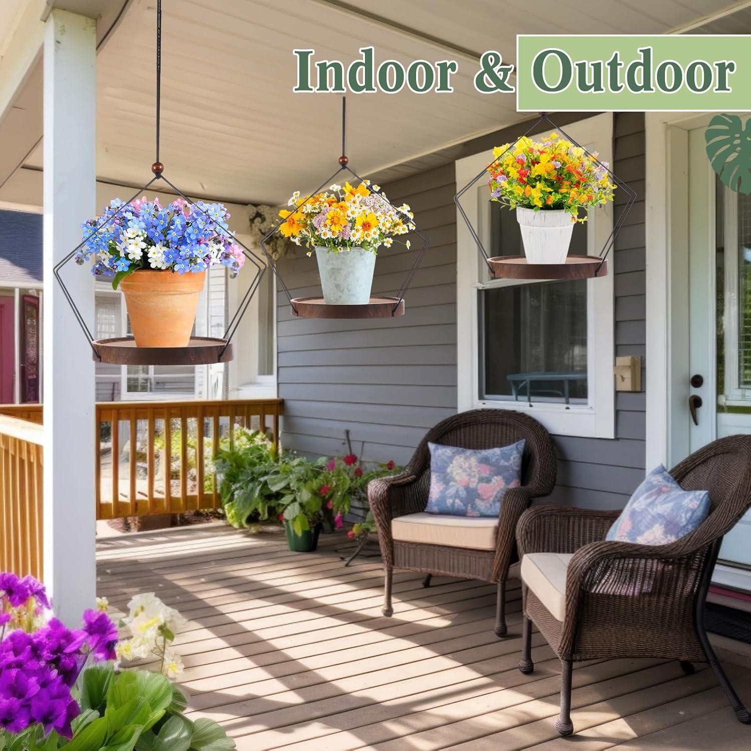 Paquete de 3 Soportes de Plantas Colgantes Boho Threehoney