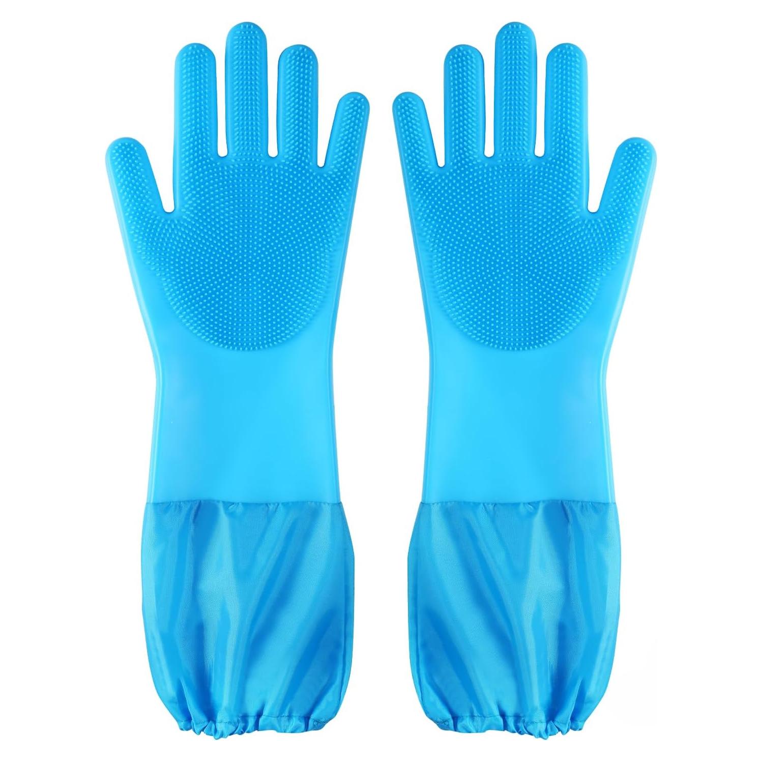 Guantes de Baño para Perros y Gatos Azul - 43.9 cm