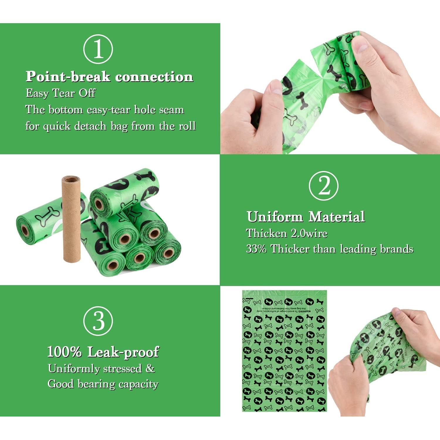 Bolsas de Poo Biodegradables WDFAACK 240 Unidades Verde