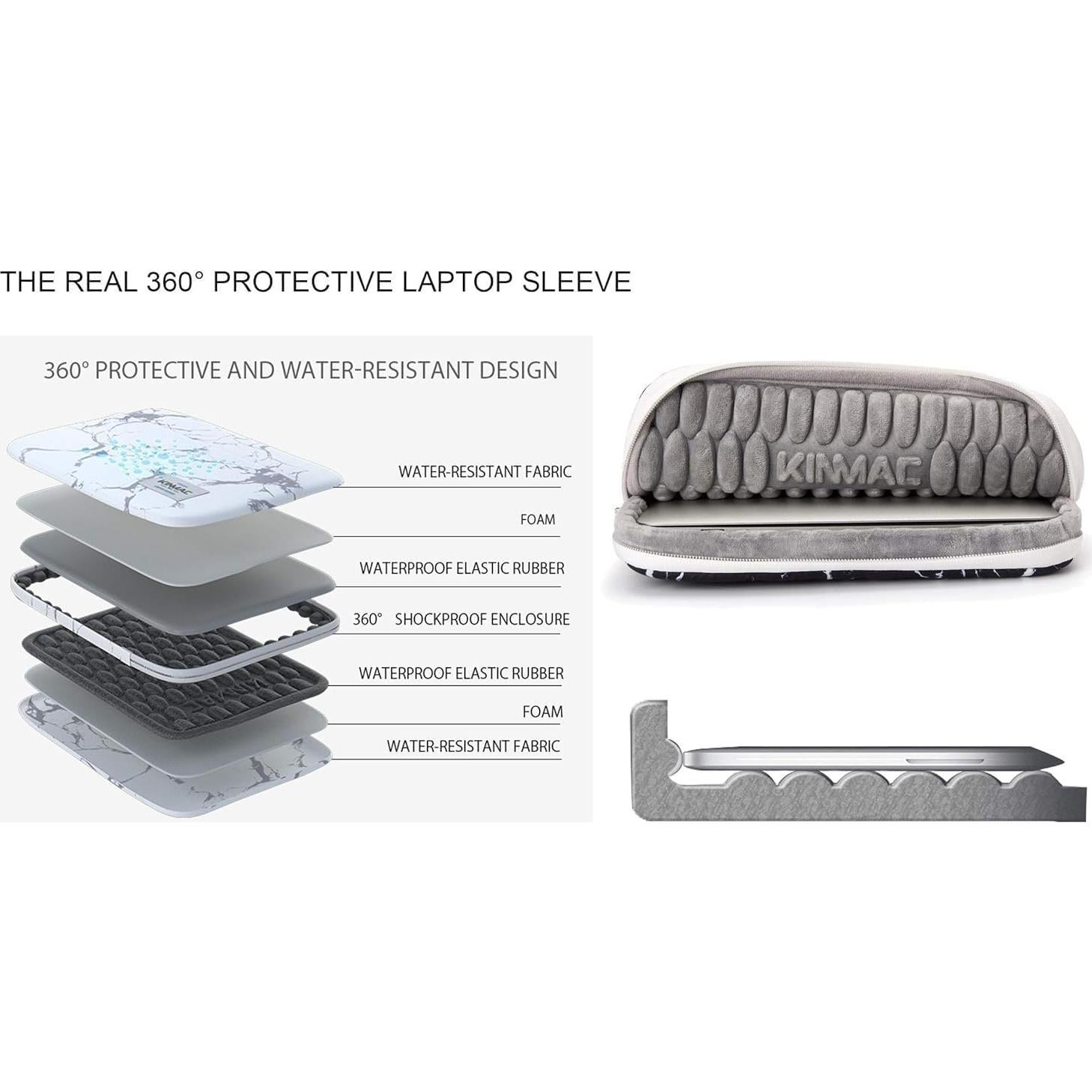 Funda para Laptop Kinmac 360° Protectora Relieve Negro 12-13.3"