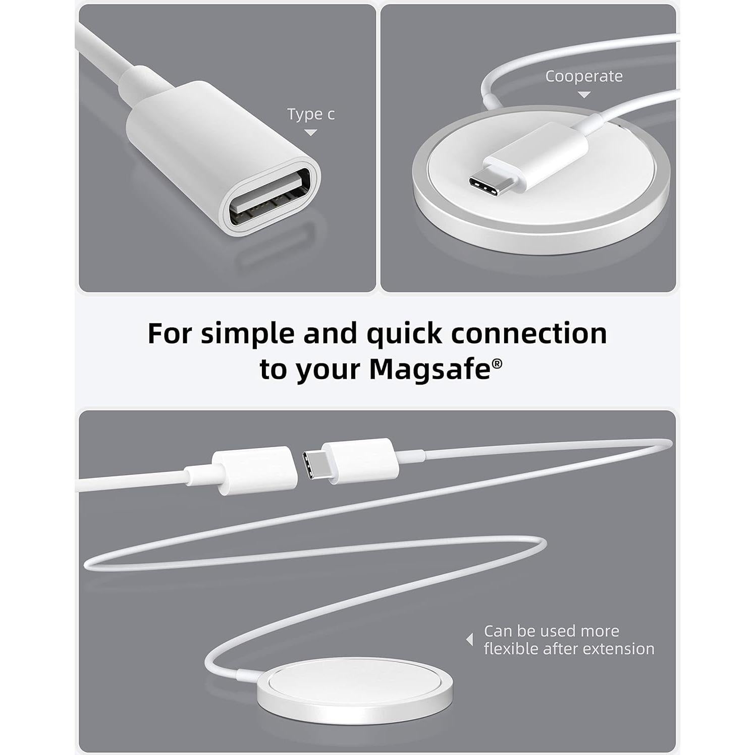 Cable Extensión USB C CONMDEX 0.5M para Cargador MagSafe iPhone
