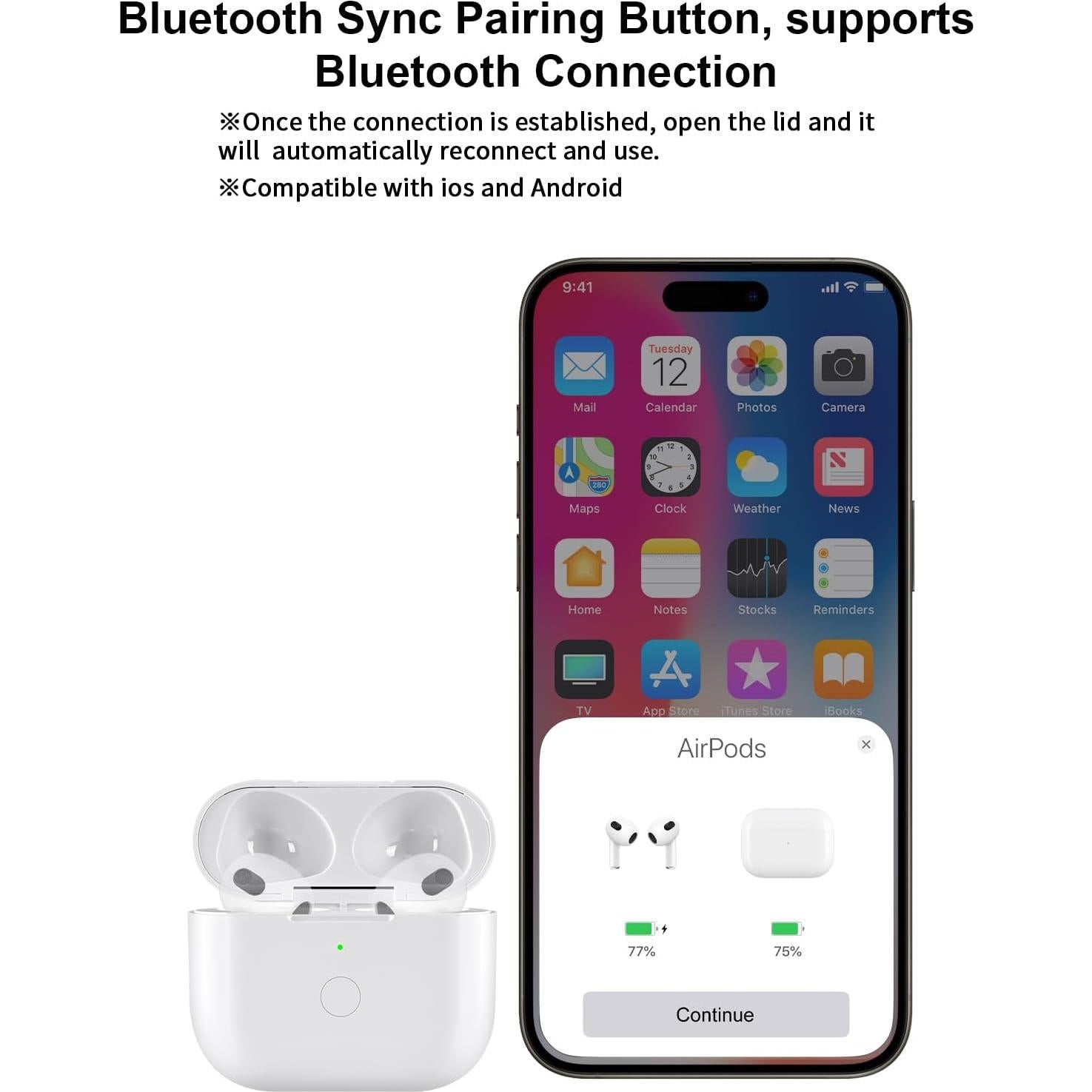 Funda de Carga Inalámbrica CCAN para AirPods 4 - Carga Rápida