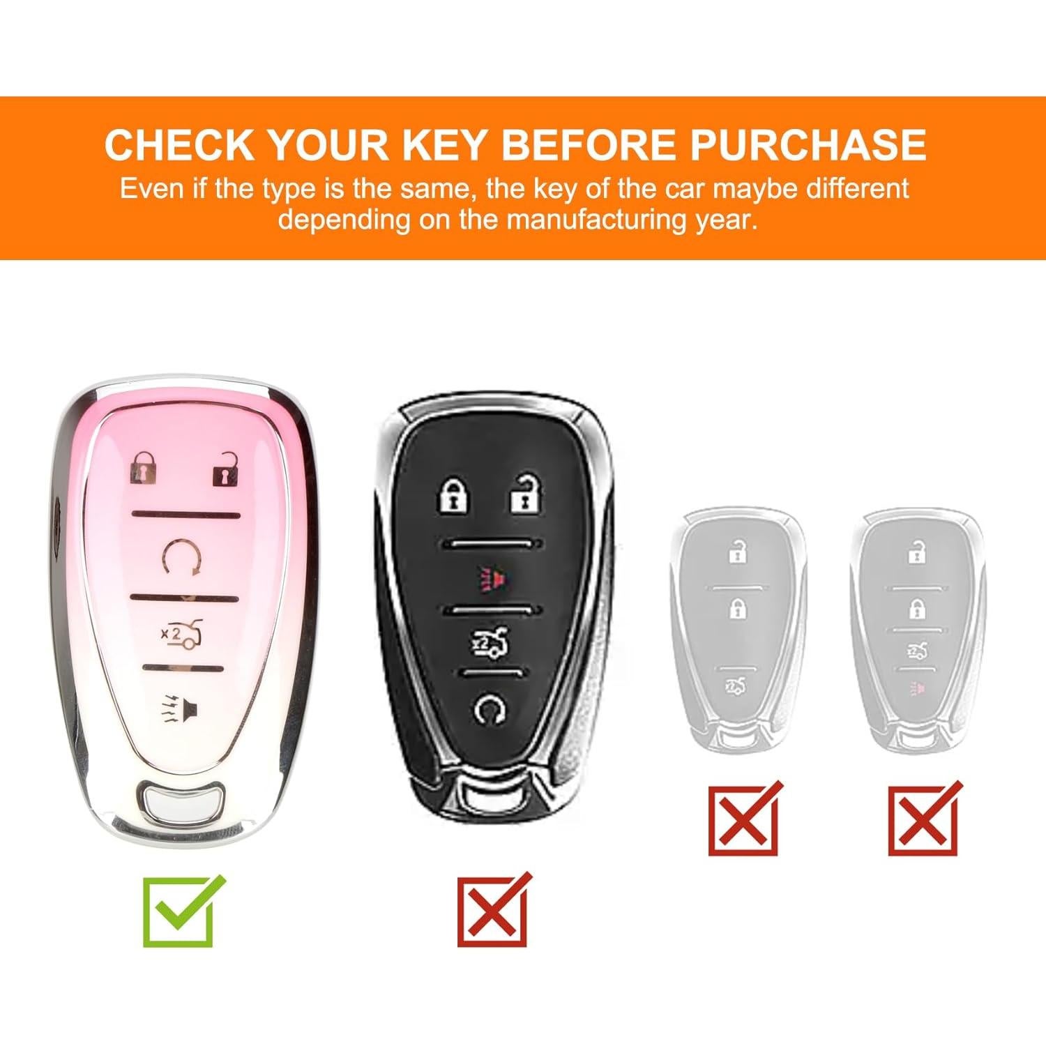 Cubierta de llavero MATELOTI para Chevy Malibu Equinox 5 botones