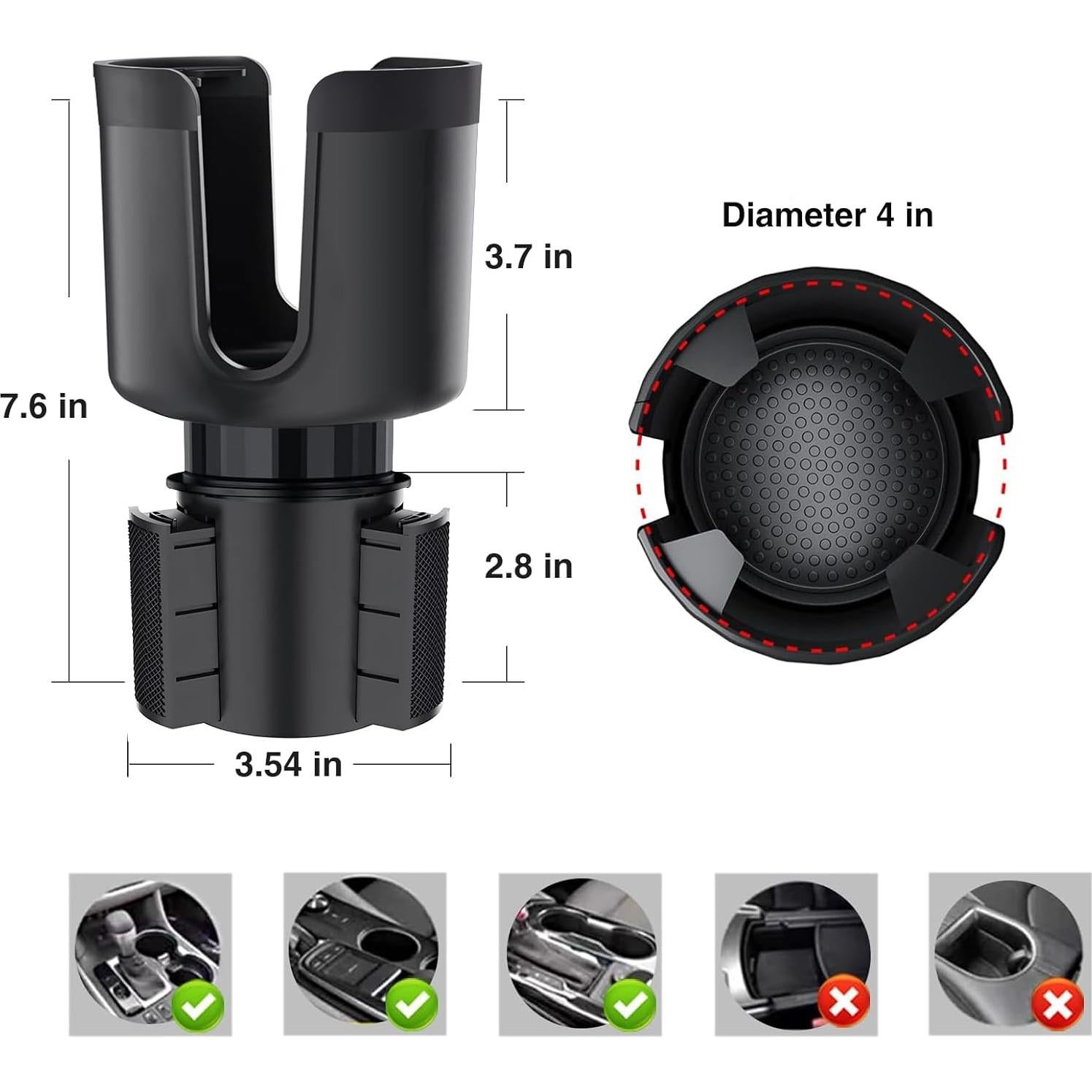 Expansor de Soporte para Tazas Tesheer - Ajuste Universal Negro