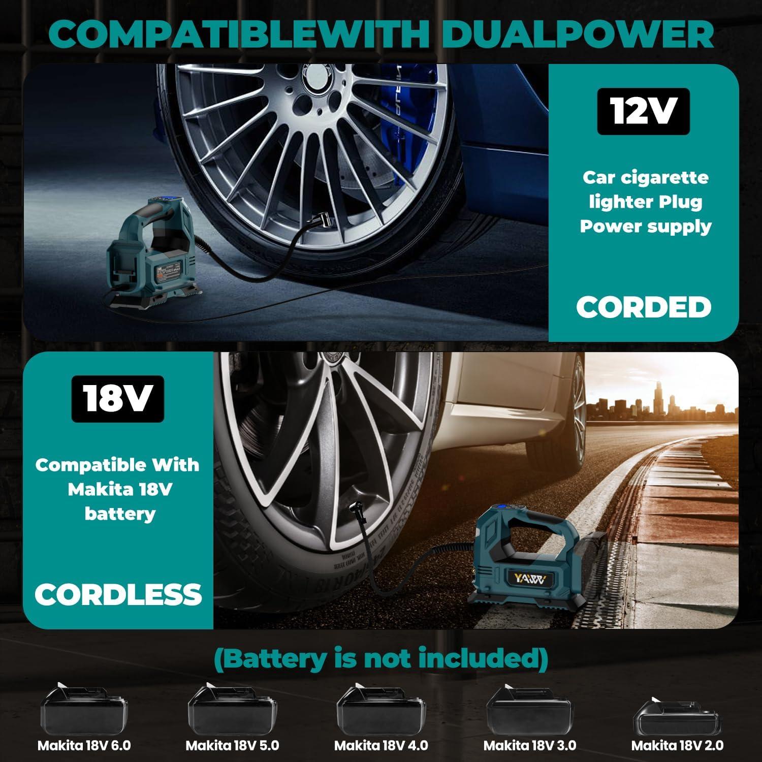 Compresor de Aire Portátil YAWV para Batería Makita 18V 160PSI