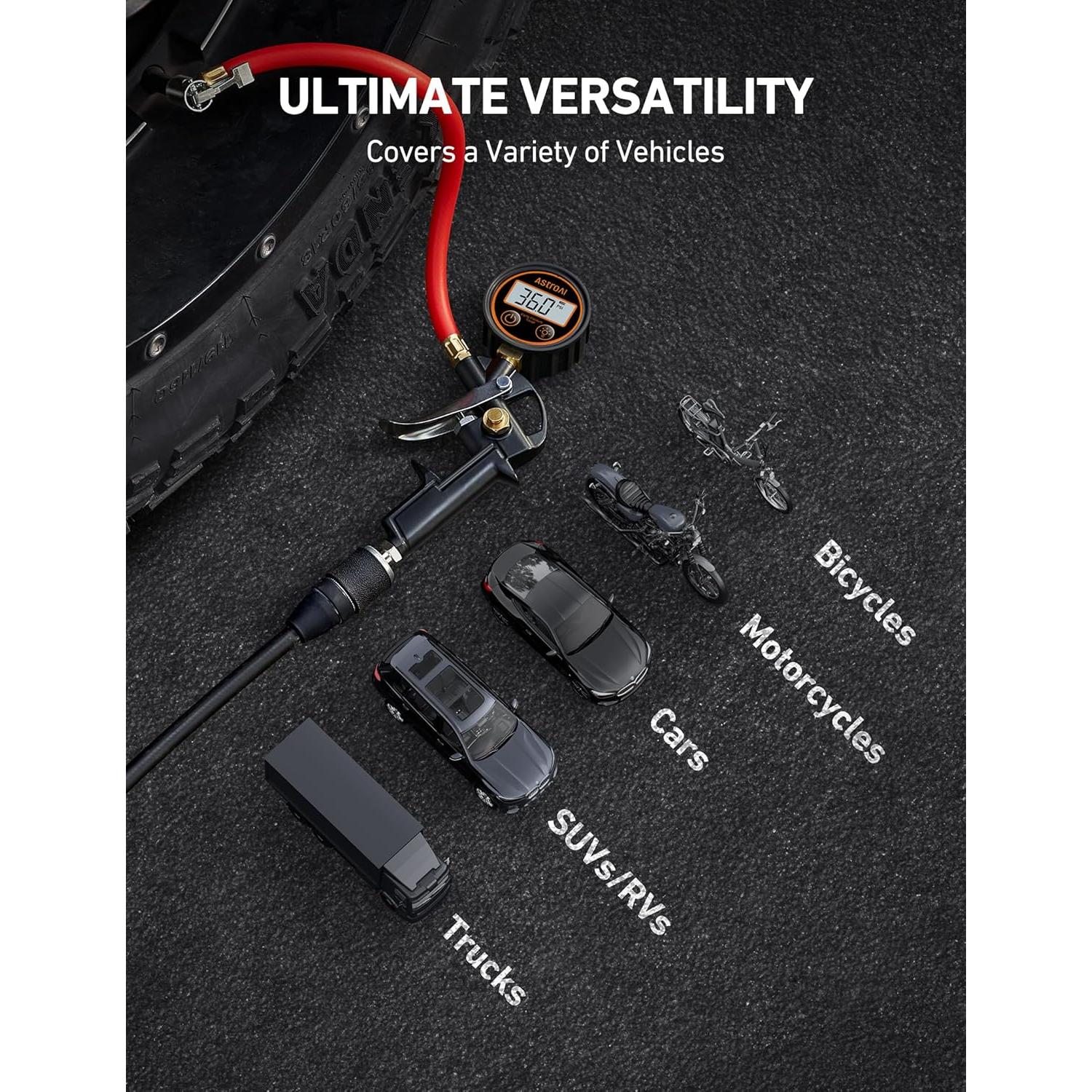 Medidor Digital de Presión de Neumáticos AstroAI T1 con Inflador