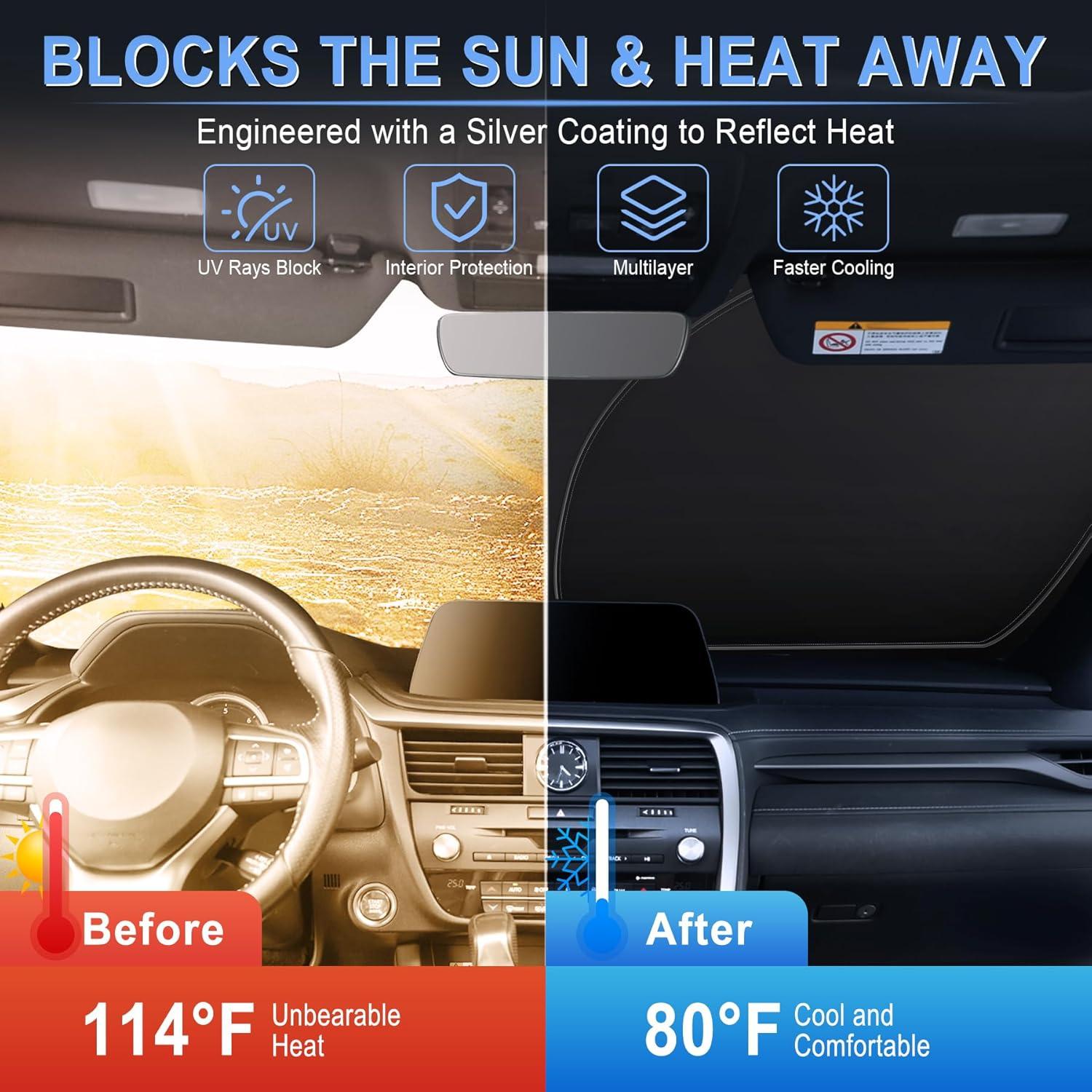 Protector Solar para Parabrisas LivTee 145 cm x 80 cm Doble Capa