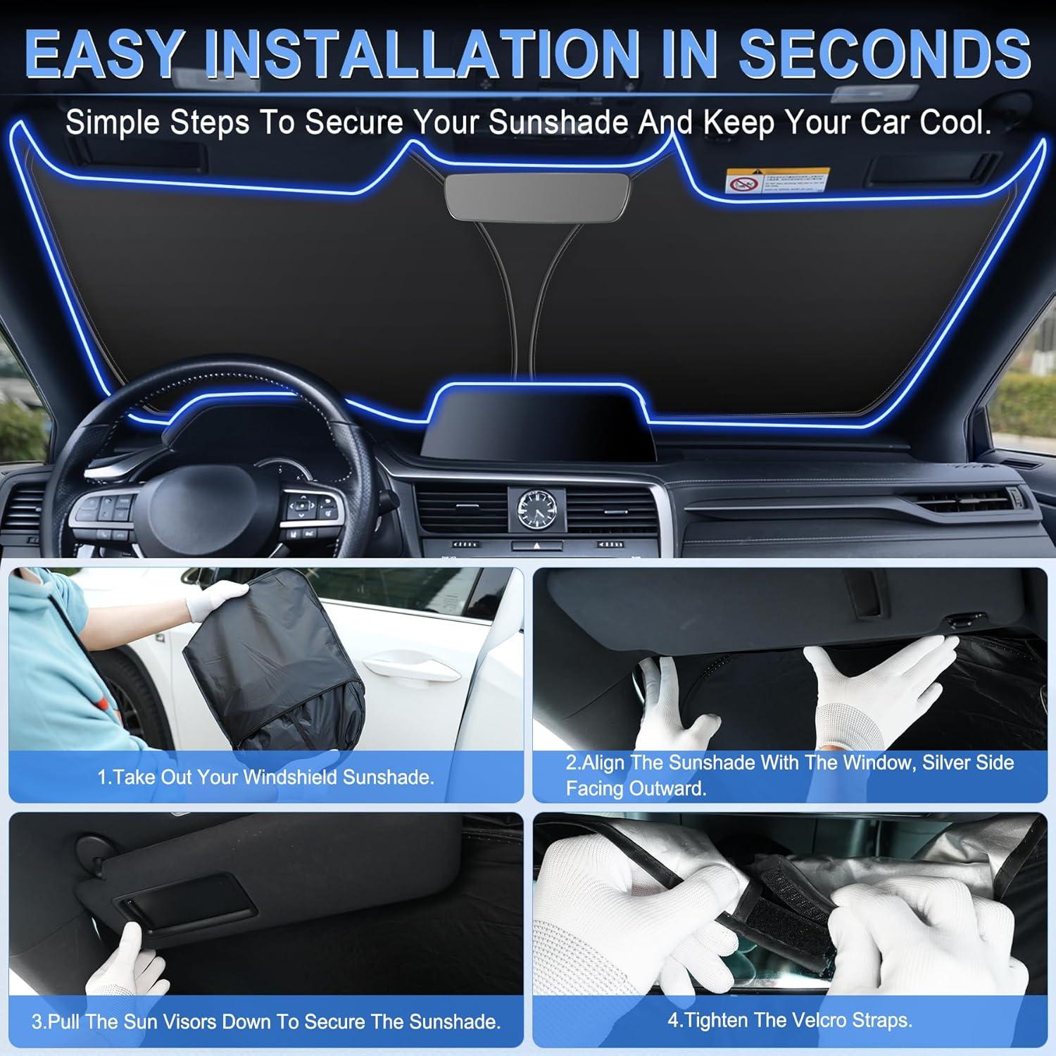 Protector Solar para Parabrisas LivTee 145 cm x 80 cm Doble Capa