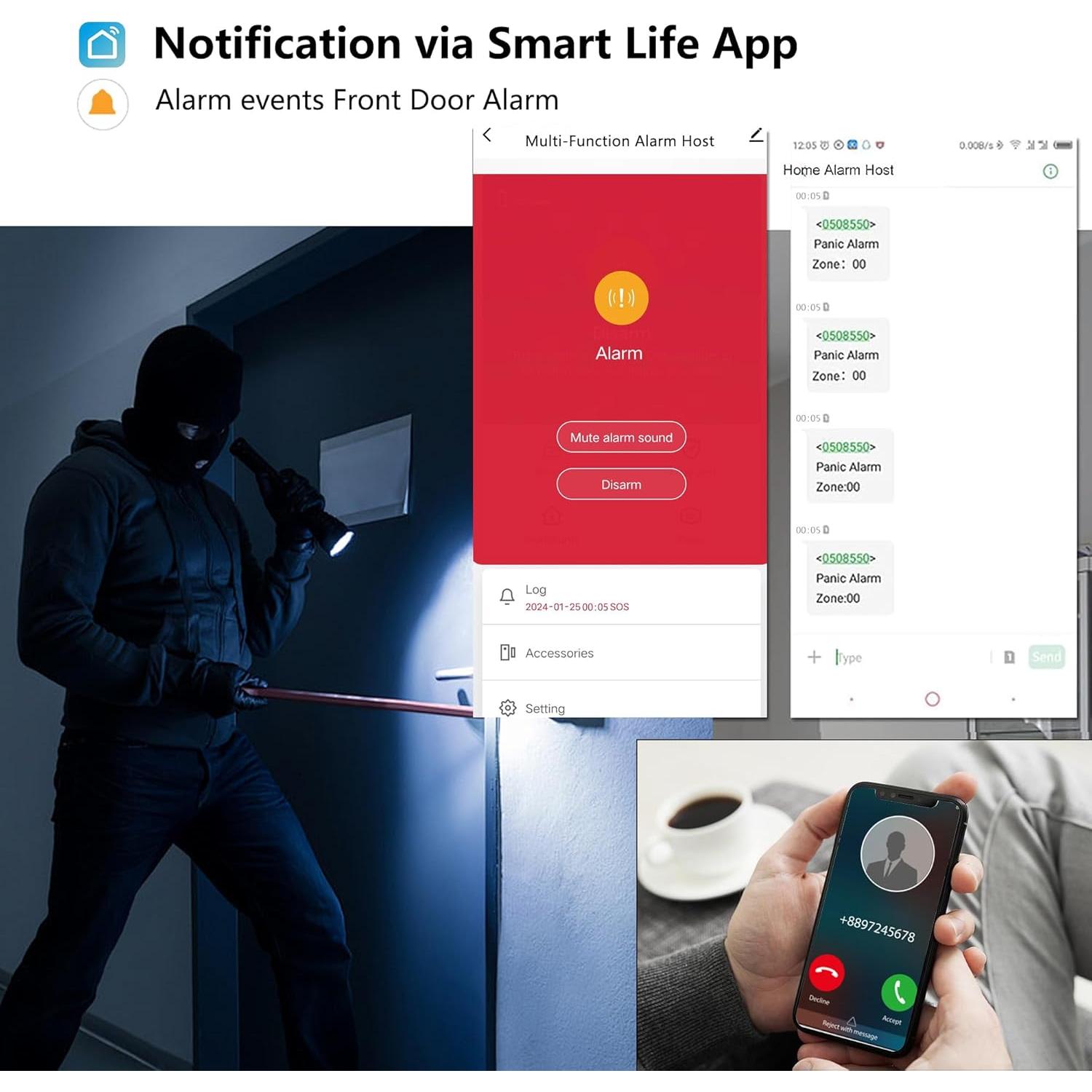 Sistema de Alarma de Seguridad WiFi TUGARD G21 10 Piezas
