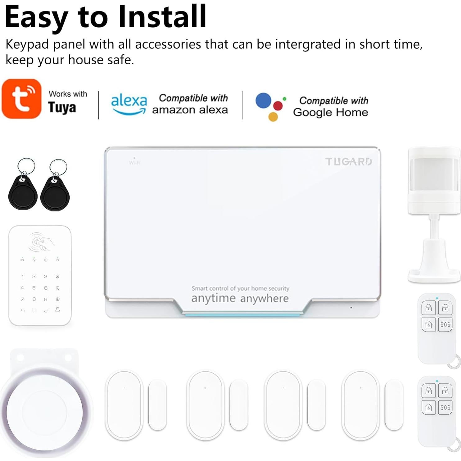 Sistema de Alarma de Seguridad WiFi TUGARD G21 10 Piezas