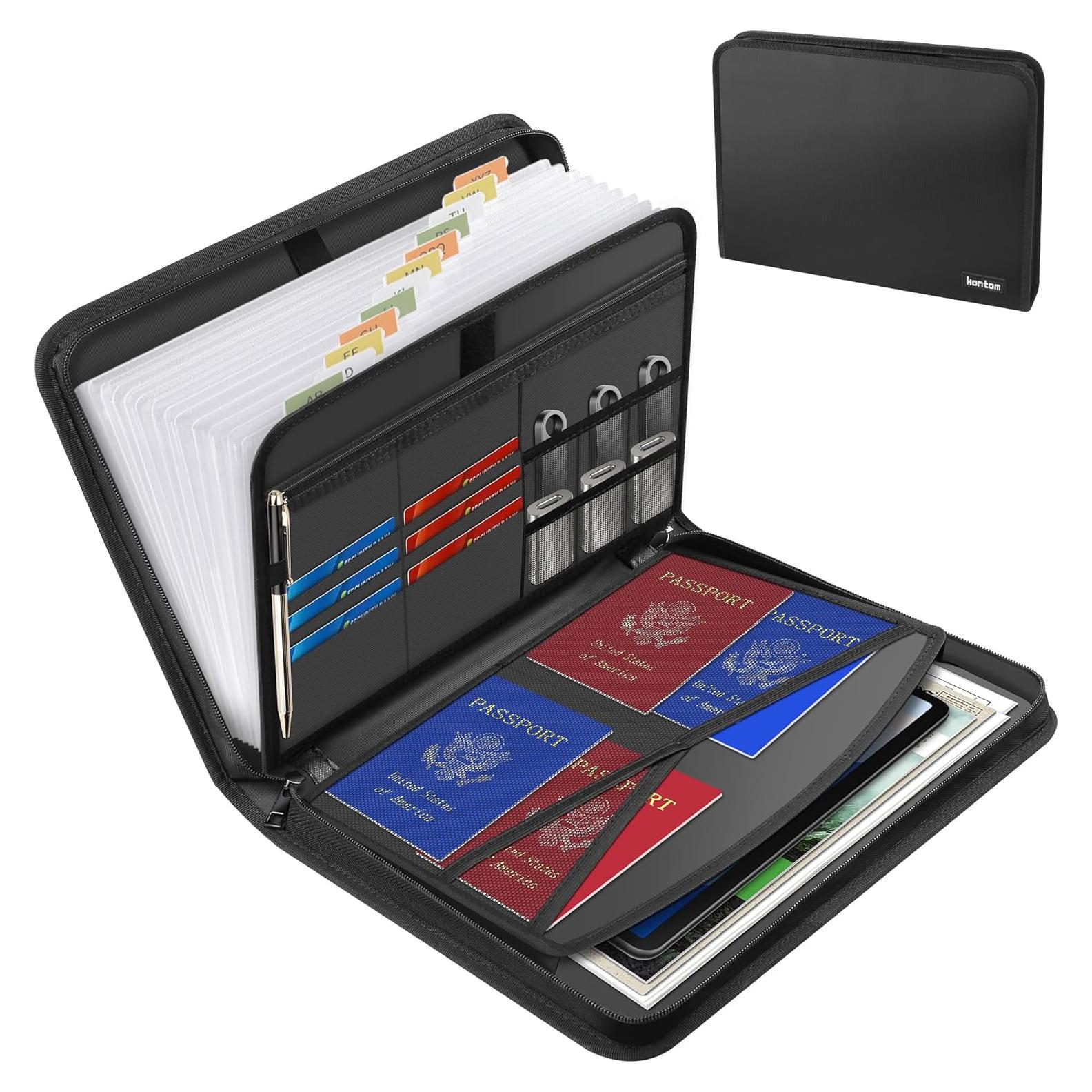 Carpeta Expandible Ignífuga Hontom 13 Bolsillos A4 Negra