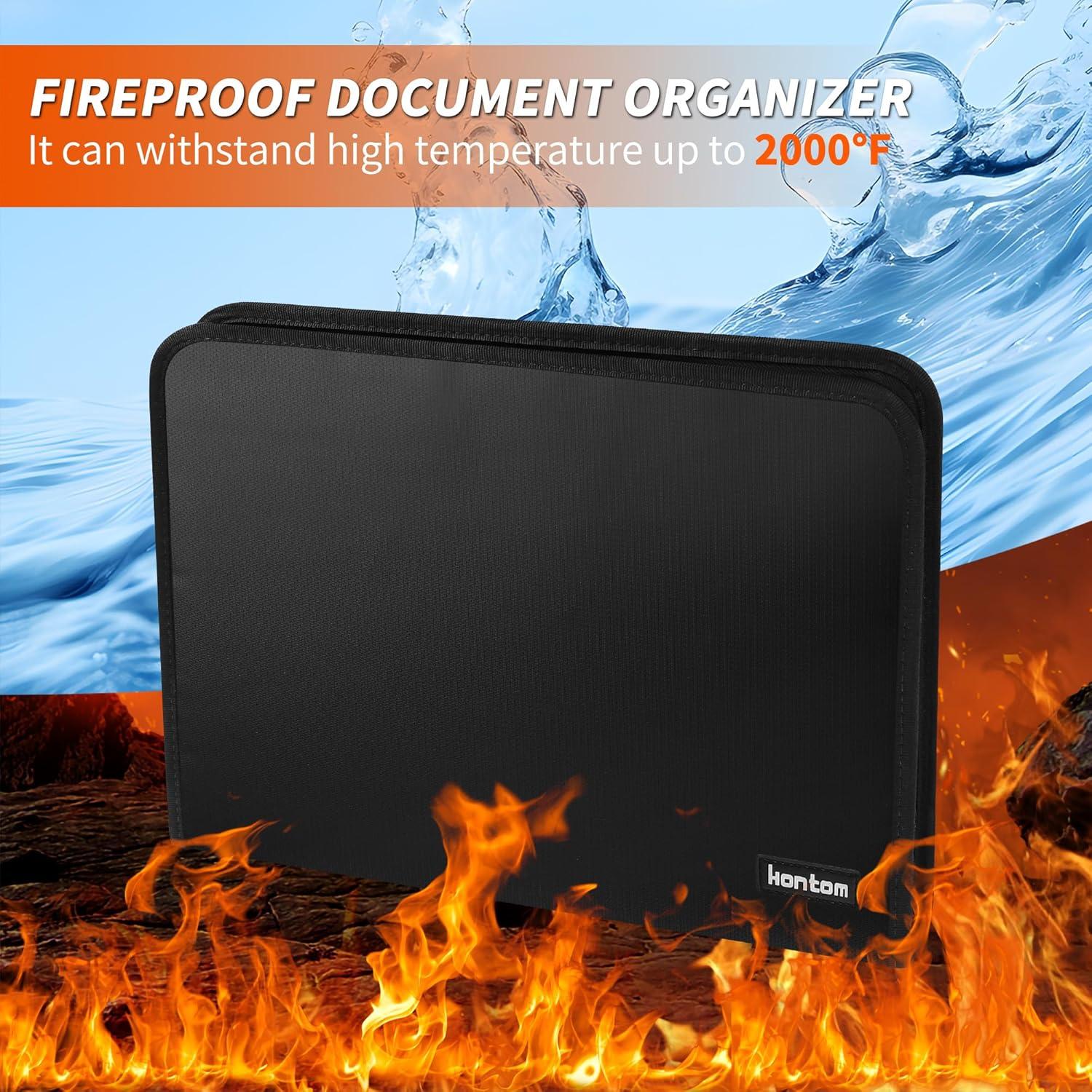 Carpeta Expandible Ignífuga Hontom 13 Bolsillos A4 Negra