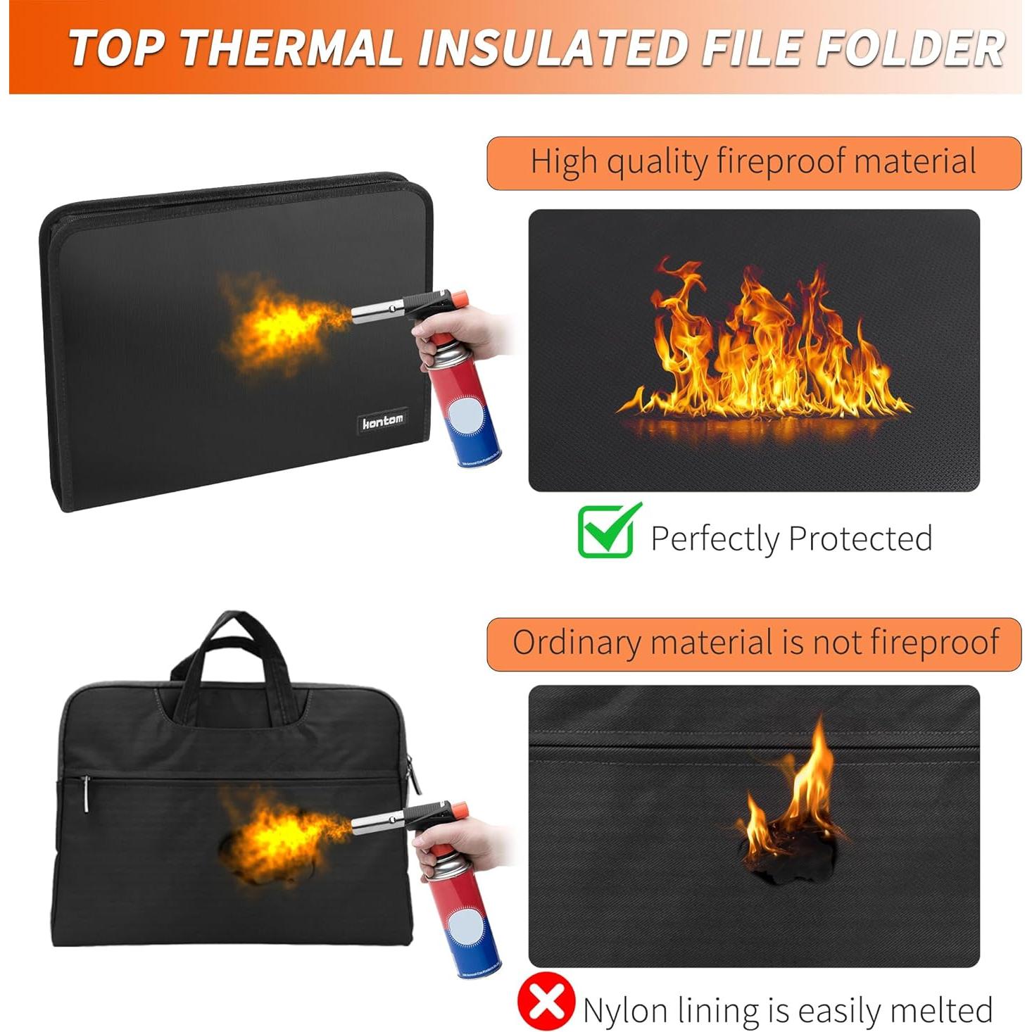 Carpeta Expandible Ignífuga Hontom 13 Bolsillos A4 Negra