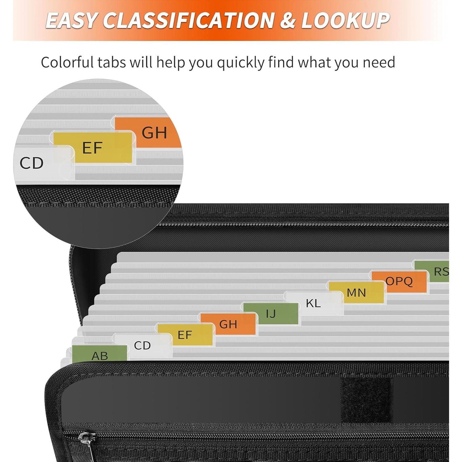 Carpeta Expandible Ignífuga Hontom 13 Bolsillos A4 Negra