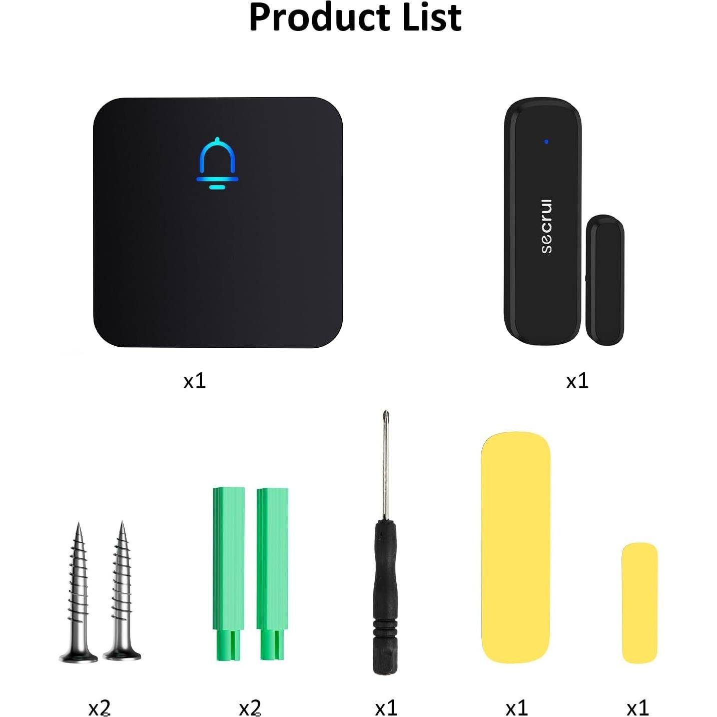 Timbre Inalámbrico SECRUI con Sensor y Receptor - 152.4m