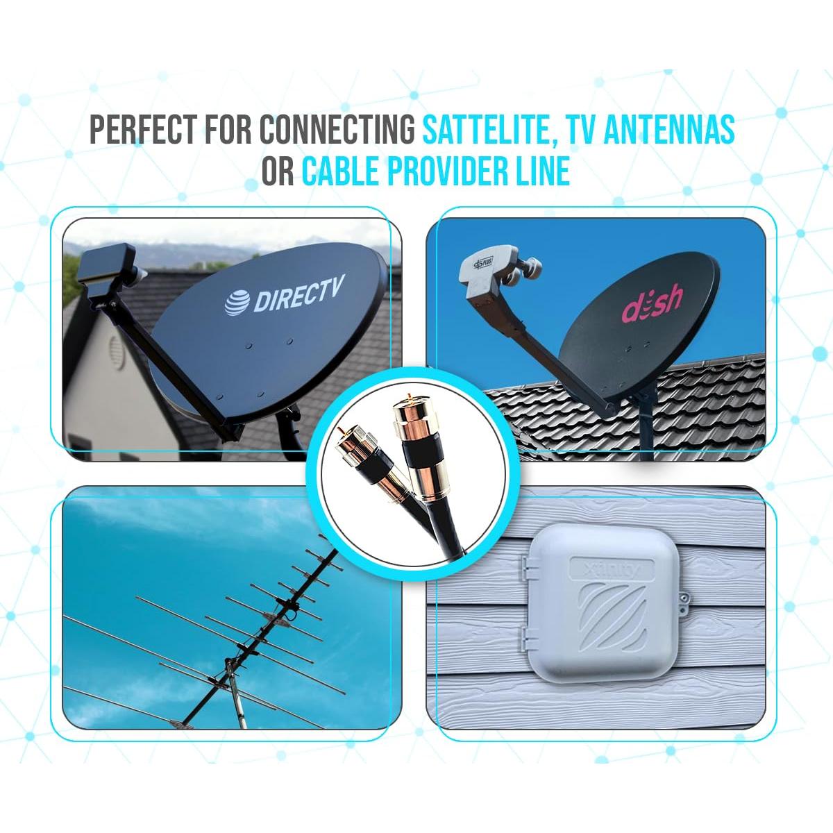 Conectores de Compresión Coaxial RG6 F-Type TechDirect 5 Pzas