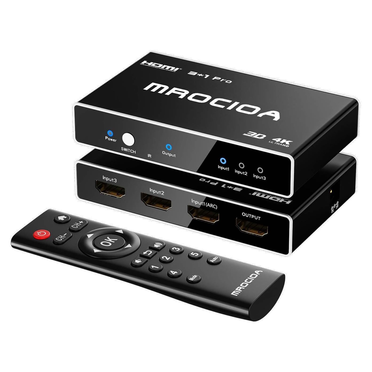 Divisor HDMI 3 en 1 CY 4K 60Hz con Control Remoto y ARC