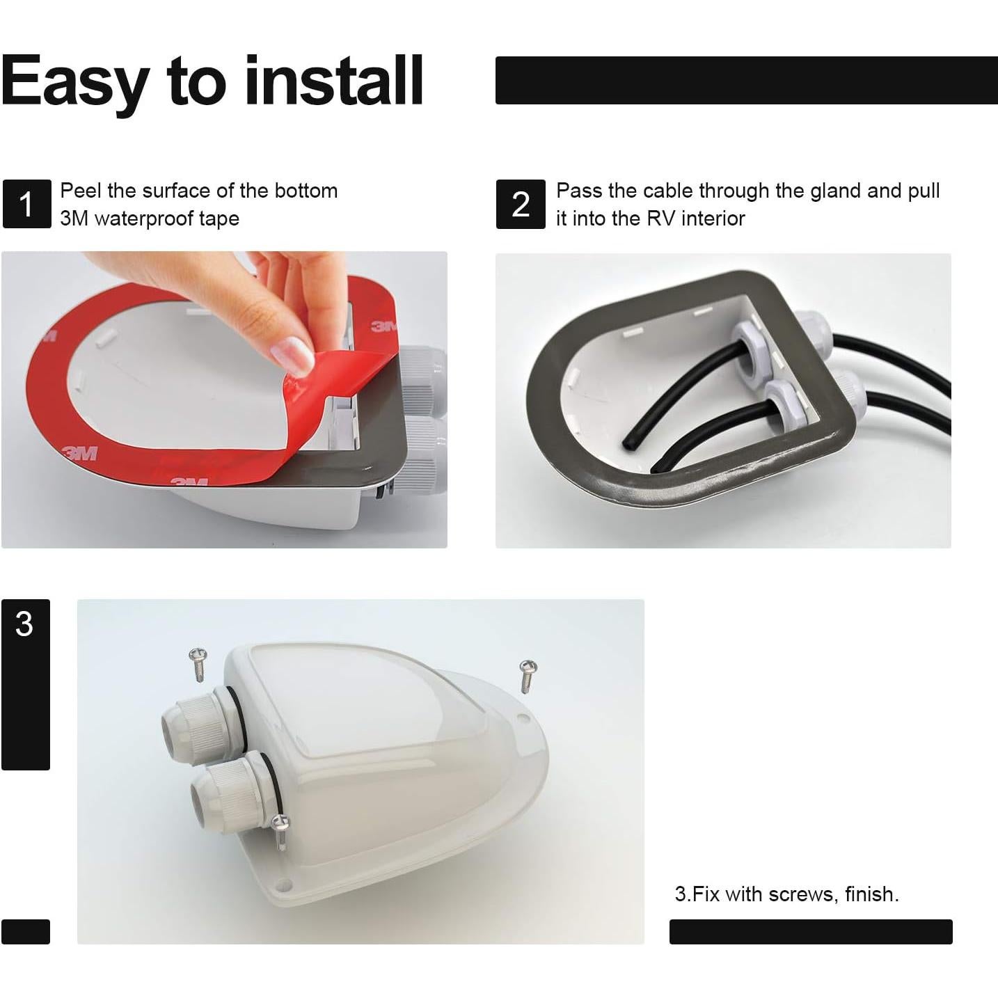 Entrada de Cable Solar Impermeable Haoguo 2mm² a 6mm² - Negro