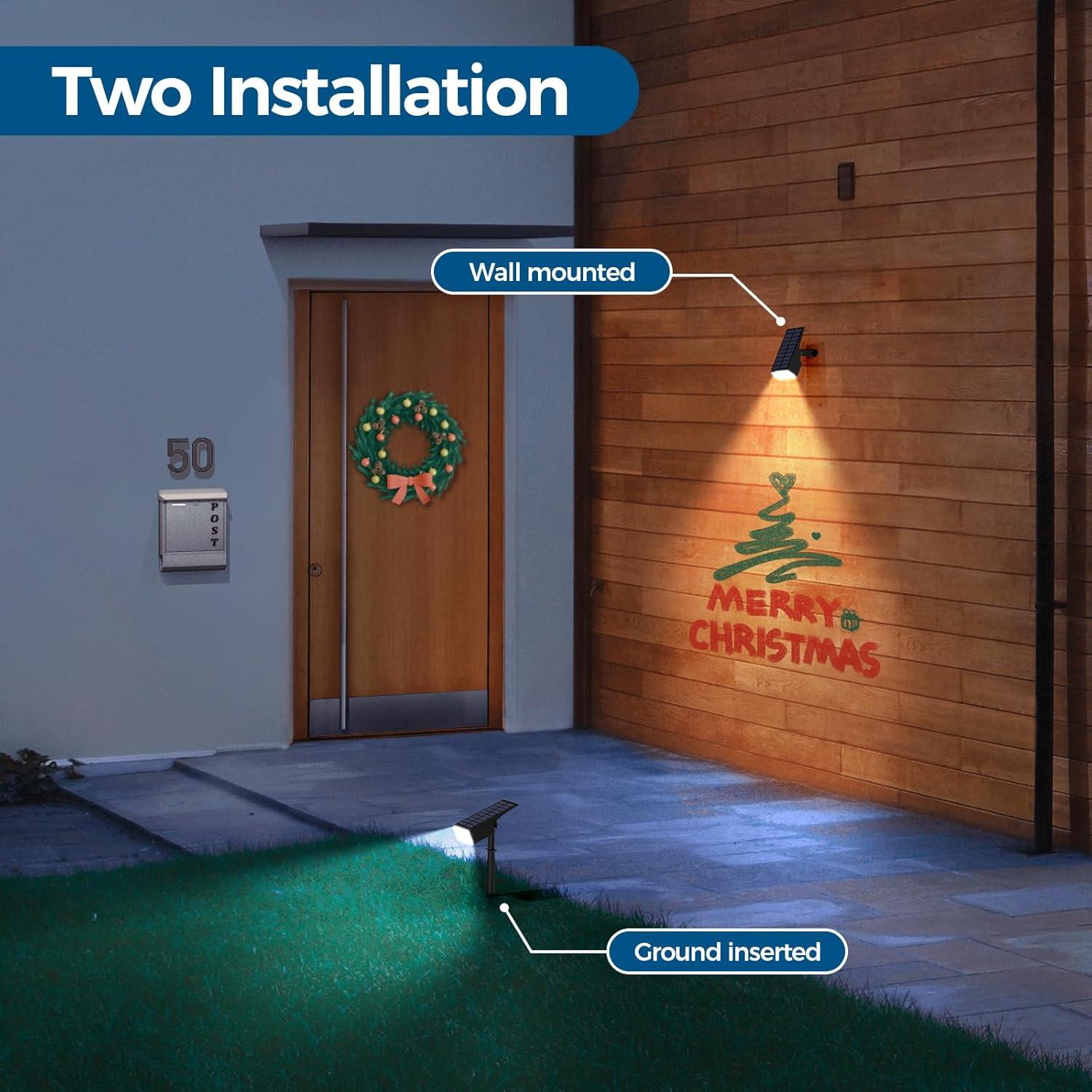 Luces Solares Exteriores WENATY 2 Paquete 4 Modos LED 6500K