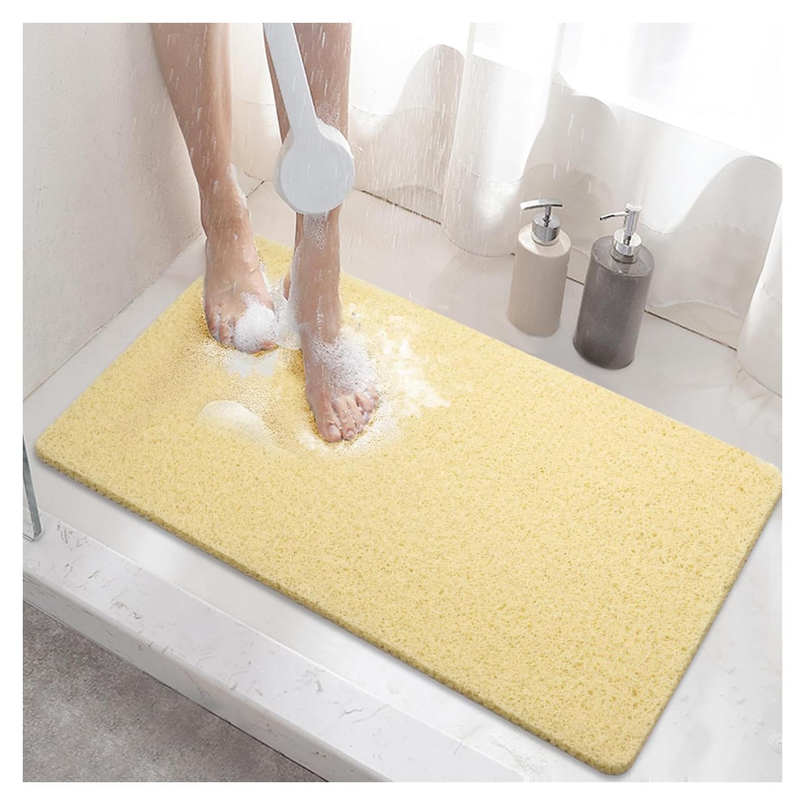 HITSLAM Alfombrilla de Ducha Antideslizante 61x41 cm Beige