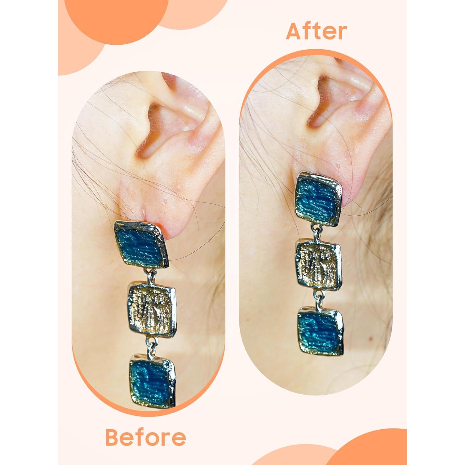 Earring Backs for Droopy Ears, Adjustable Heavy Earrings Lifters Backs, 6 Pairs (4 Gold + 2 Silicone)