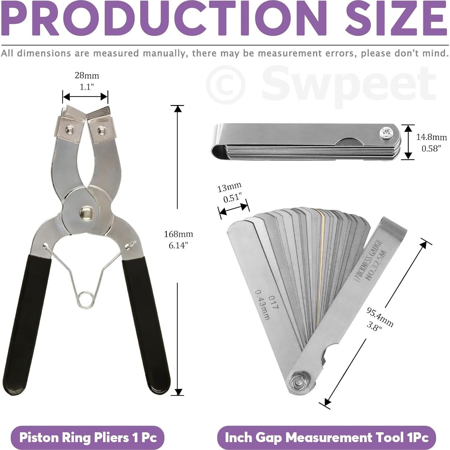 Kit 8Pcs Compresor Anillos Pistón Swpeet 3 4 6 Pulgadas