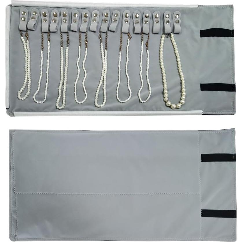 Estuche de Viaje para Joyería SCIKHEFT Terciopelo Negro Gris