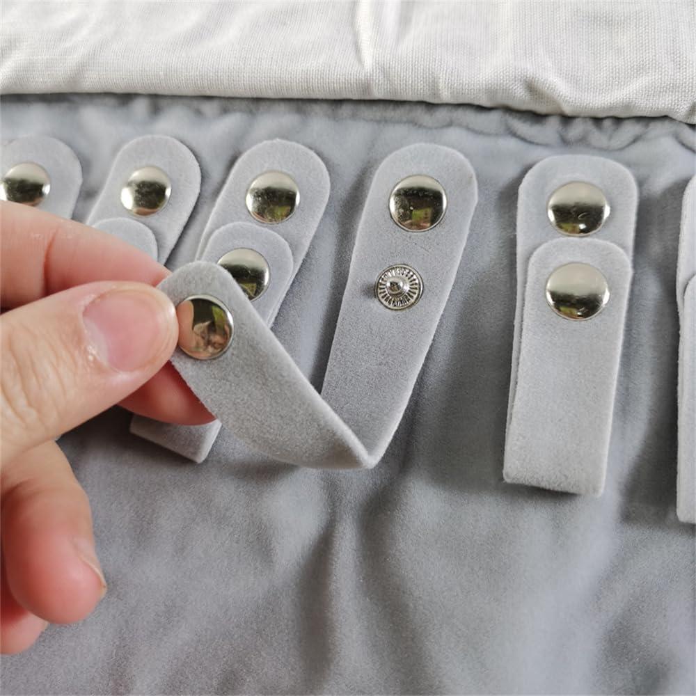 Estuche de Viaje para Joyería SCIKHEFT Terciopelo Negro Gris