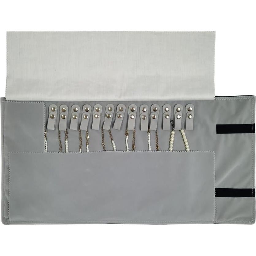 Estuche de Viaje para Joyería SCIKHEFT Terciopelo Negro Gris