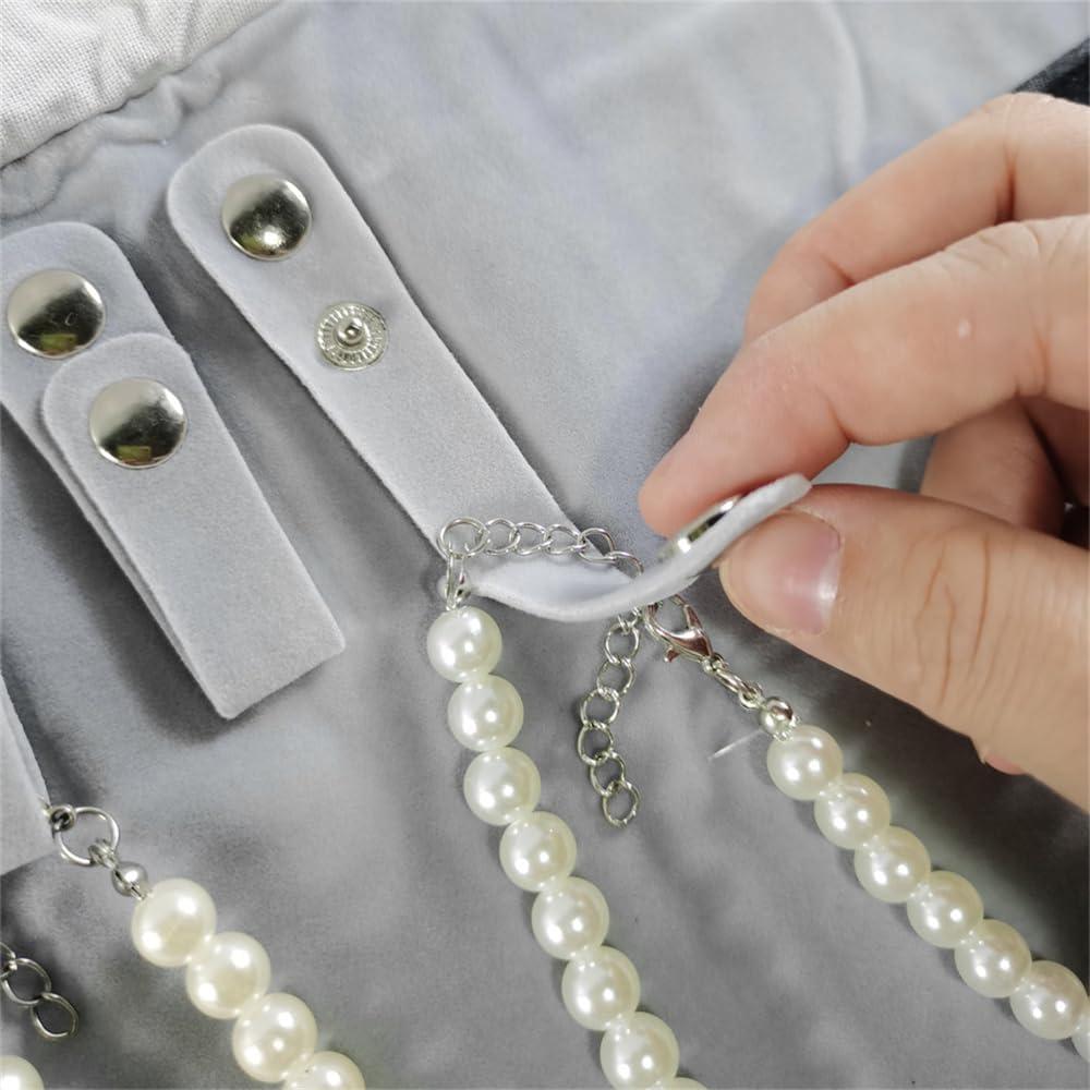 Estuche de Viaje para Joyería SCIKHEFT Terciopelo Negro Gris