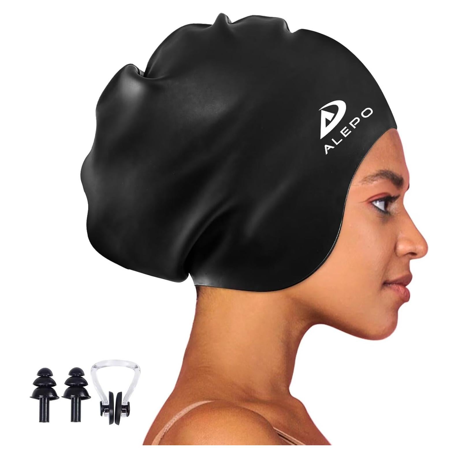 Gorro de Natación Alepo Extra Grande Silicona Unisex Negro