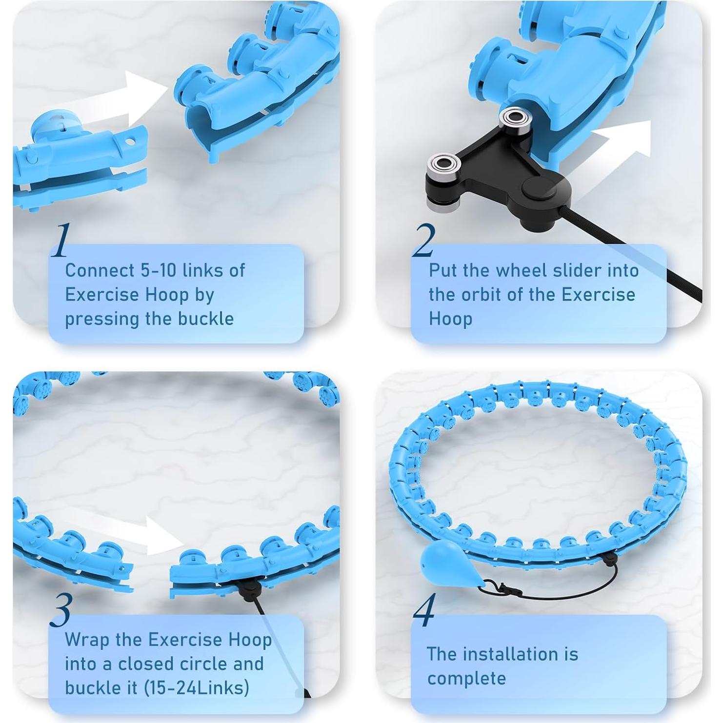 Aro de Hula con Peso JKSHMYT 30 Enlaces Ajustables 1.36 kg