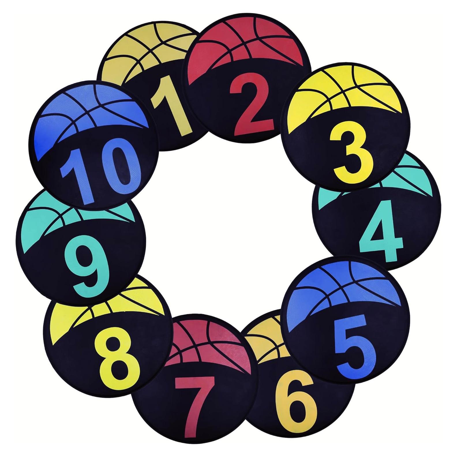 Marcadores de Baloncesto Nuburbur 10Pcs 22.86cm Antideslizantes