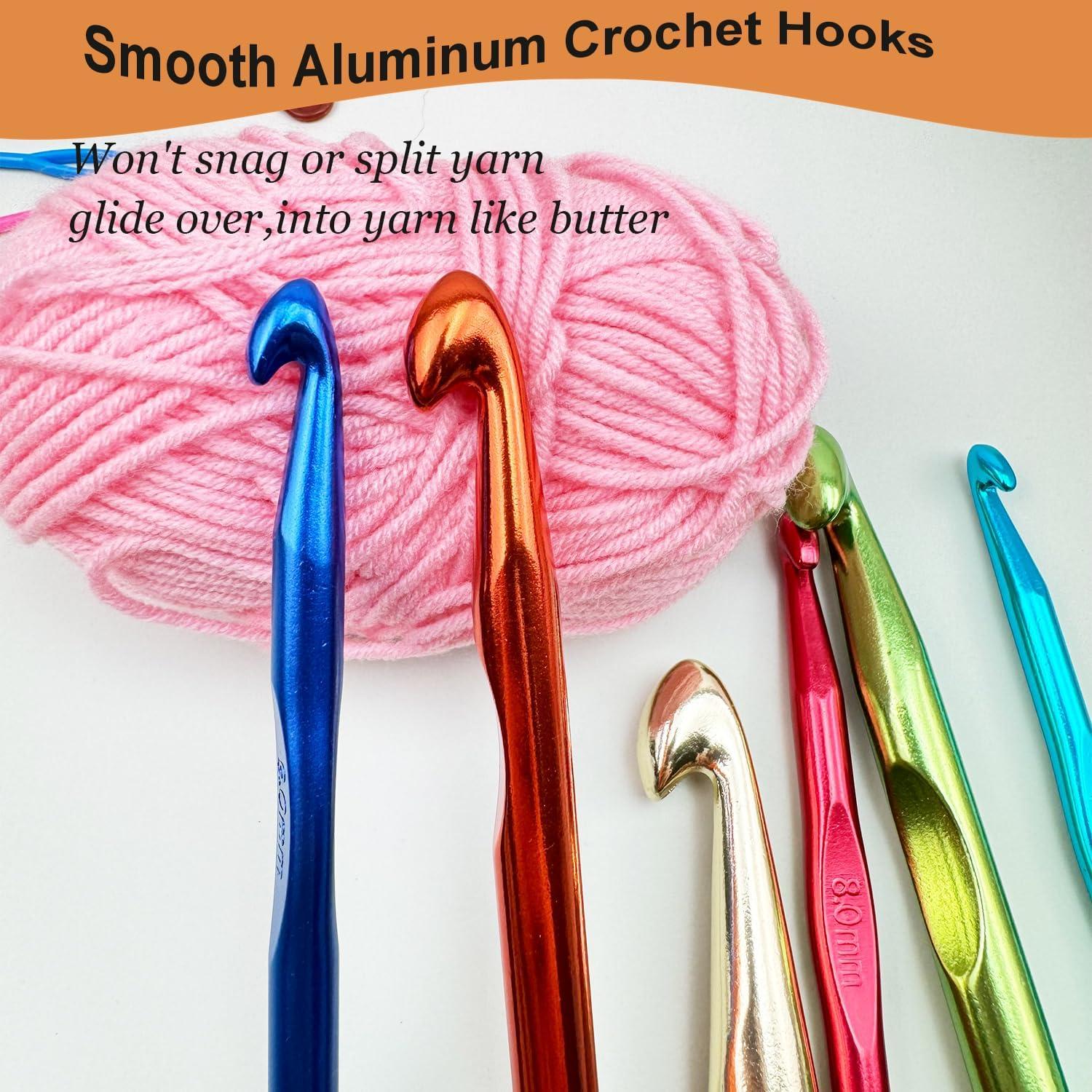 Conjunto de Ganchos de Crochet Mdoker 21 Piezas Aluminio Grande