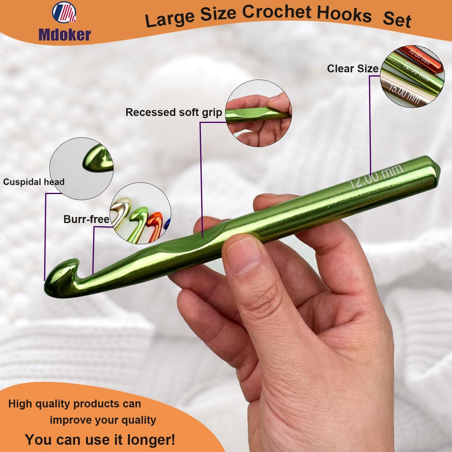 Conjunto de Ganchos de Crochet Mdoker 21 Piezas Aluminio Grande