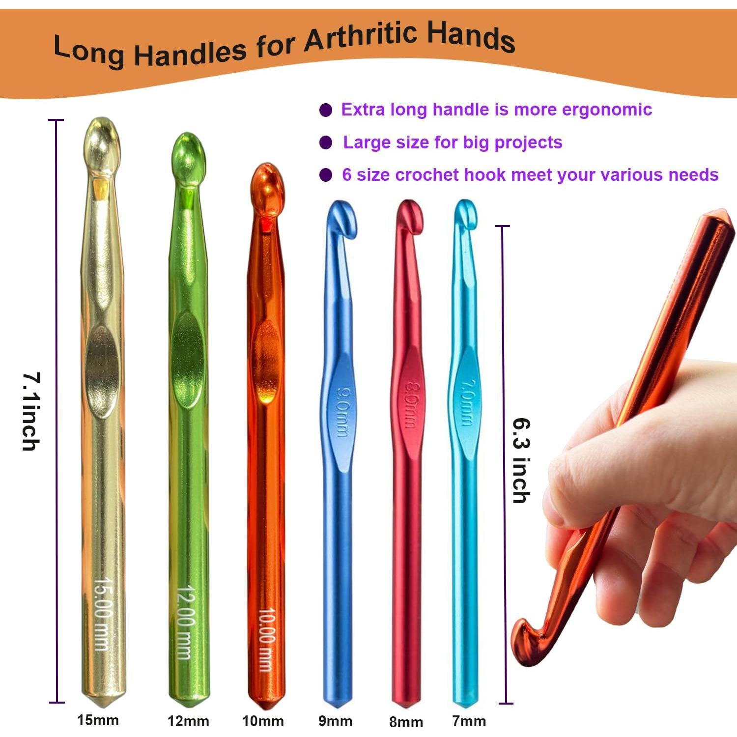 Conjunto de Ganchos de Crochet Mdoker 21 Piezas Aluminio Grande